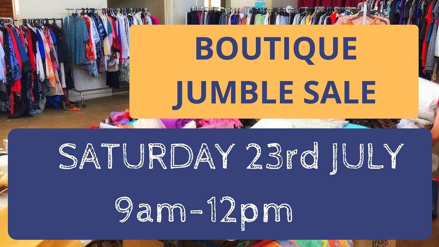 Join us on Saturday in the church hall for a special boutique-only jumble sale! Many wonderful quality bargains to be had. 

#jumbletrail