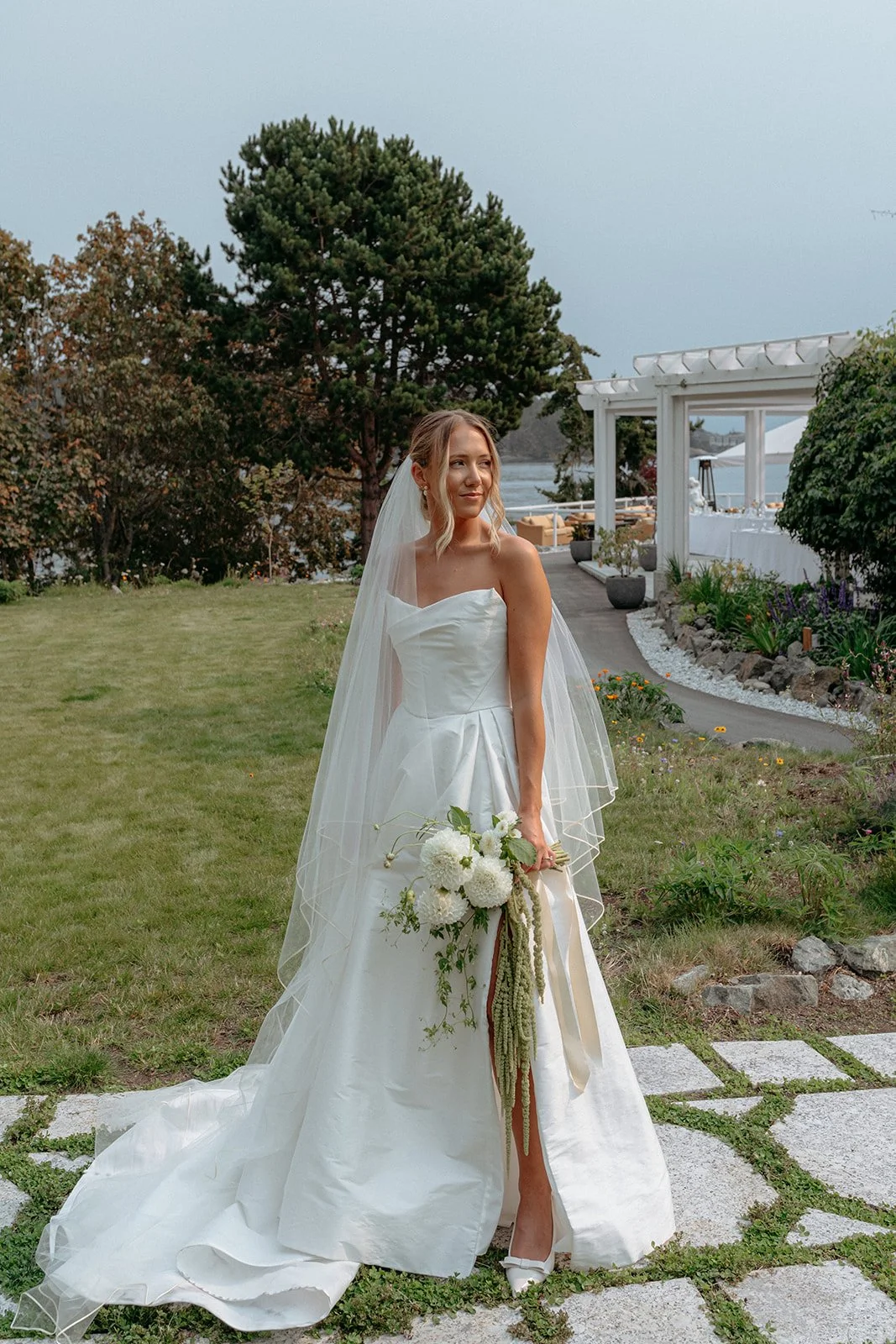 bride portrait at Sooke Harbour House wedding venue