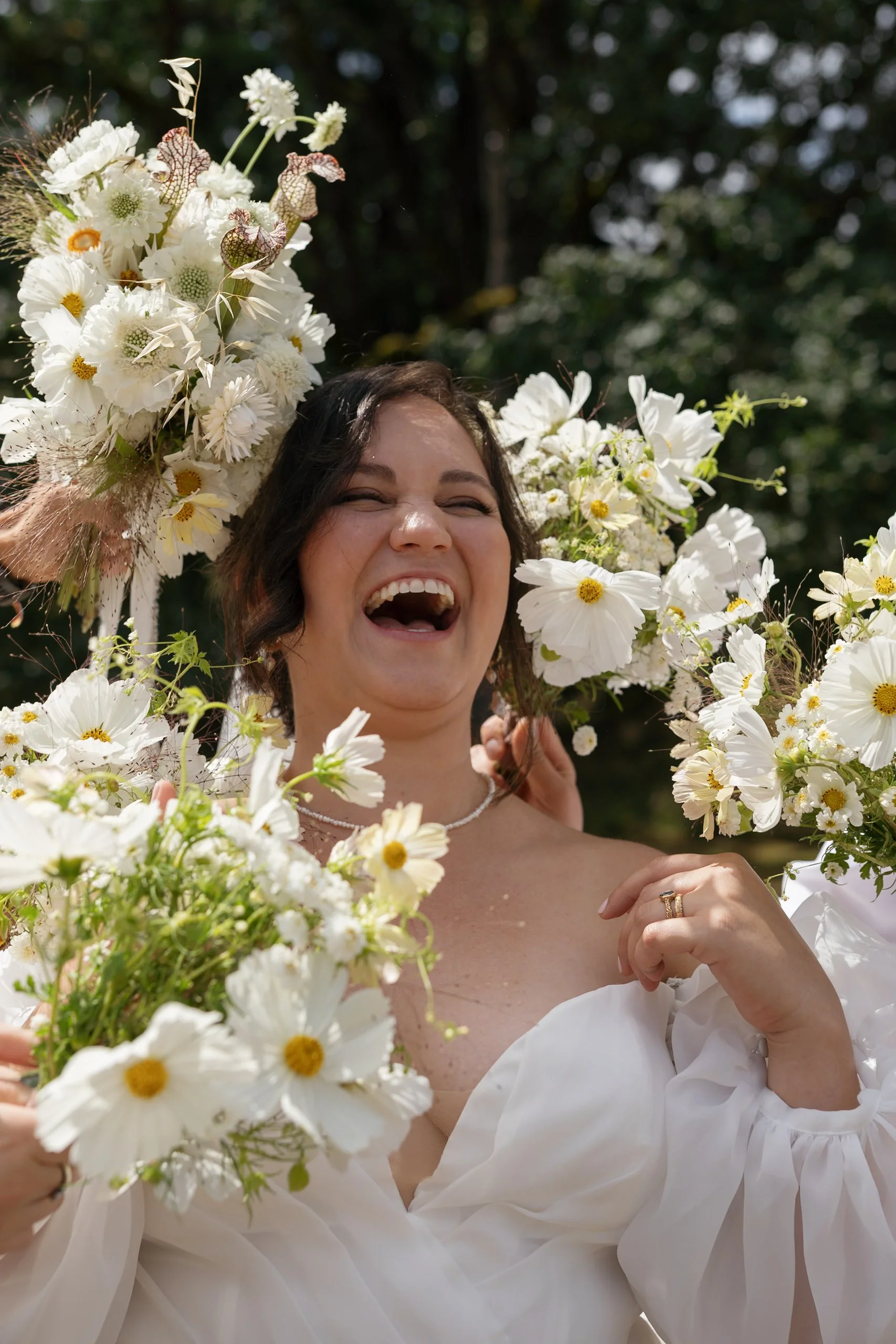 romantic bridal bouquet details during victoria bc wedding