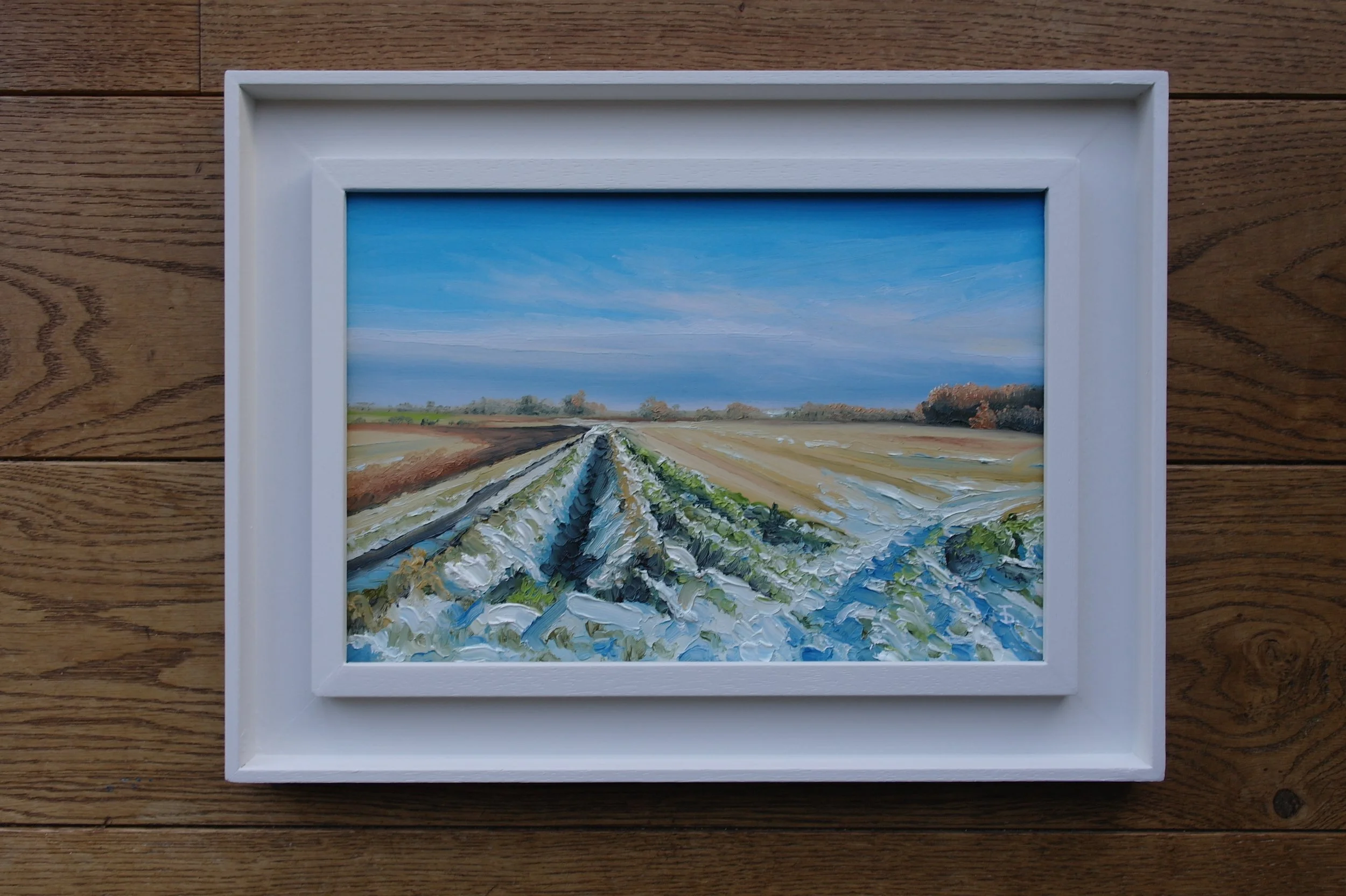 After the Snow.   Oil on Board.  30cm x 20cm