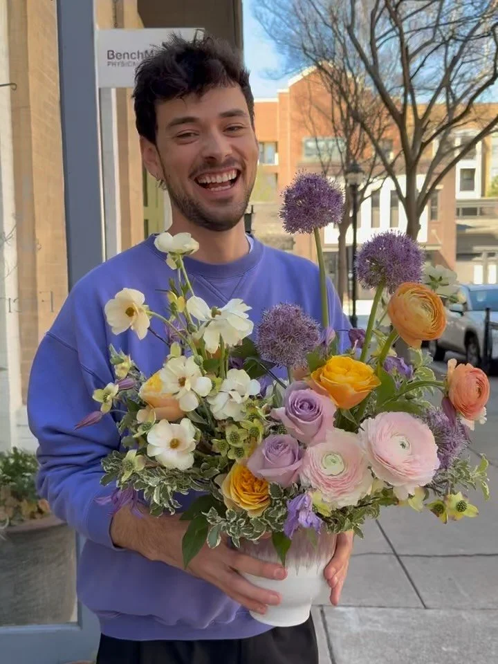 Saying bye to @flowerboy_bond in the studio today 😭 

We will miss his wonderful creativity, but are so excited to see him flourish in his beautiful event work! Thank you for having been a part of our team, and for making such gorgeous blooms for al