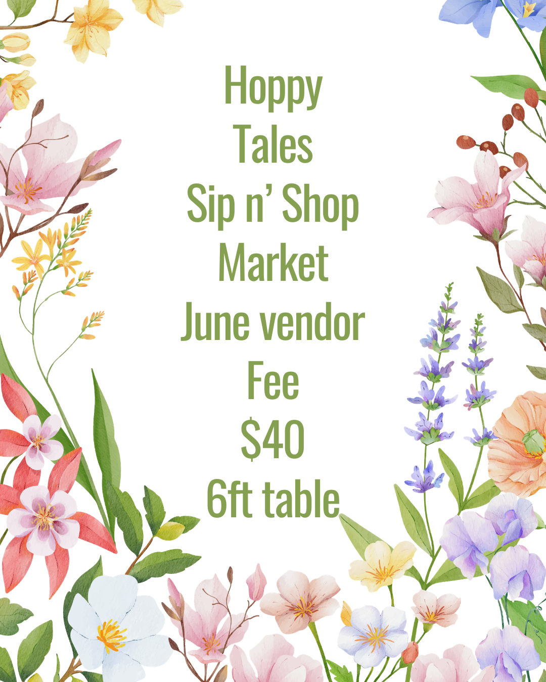 June Sip n' Shop Market - 6 ft. Table