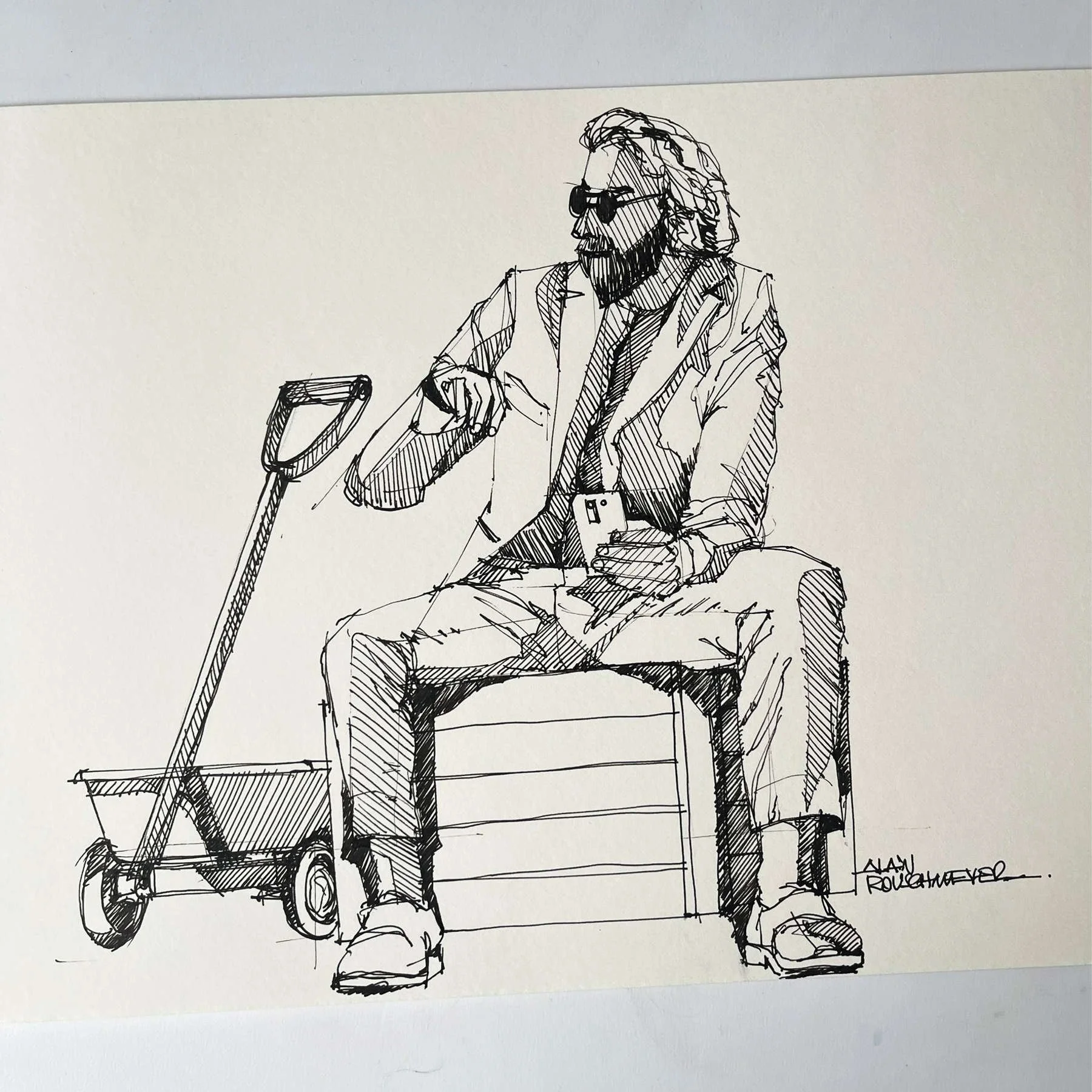 Photo du croquis Le petit gaulois par Alain Rouschmeyer qui a initié Paréidolie