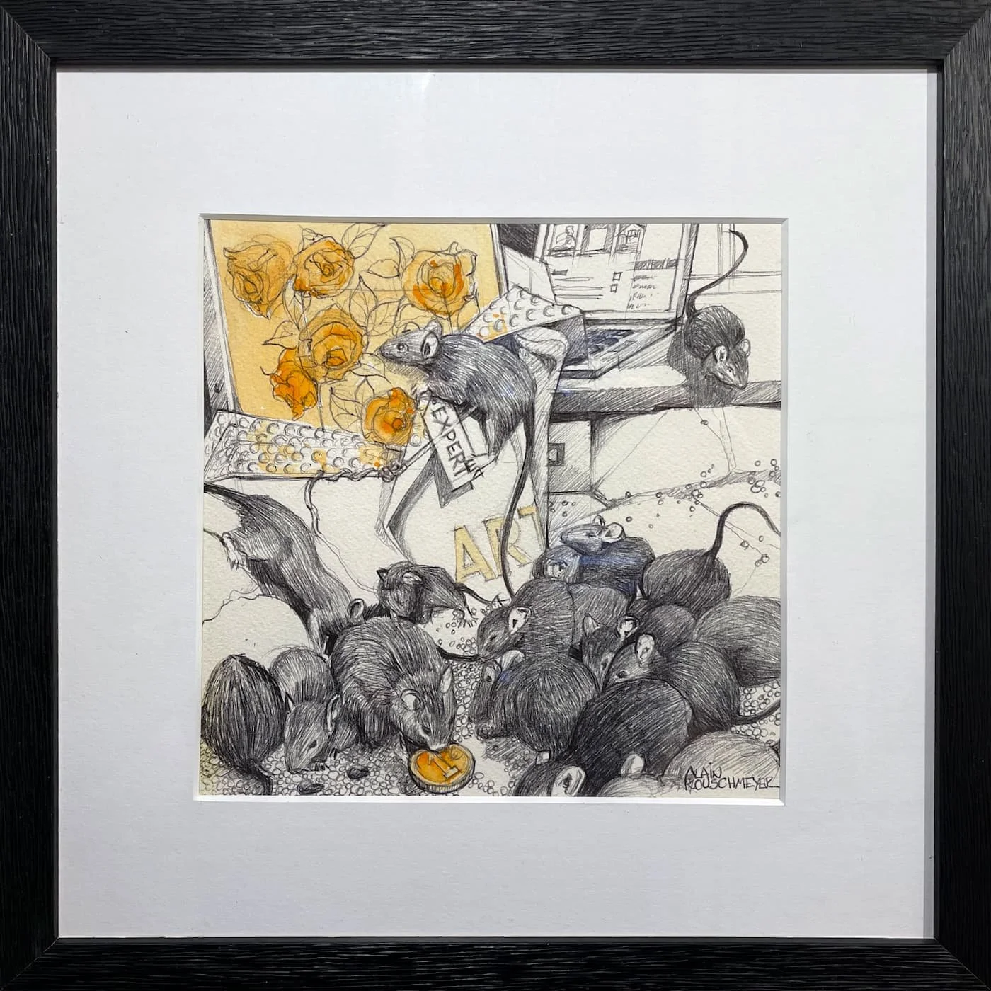 Square D Rats LA COUR DES RATS – Peinture dystopique figurative sur le pouvoir et la ...