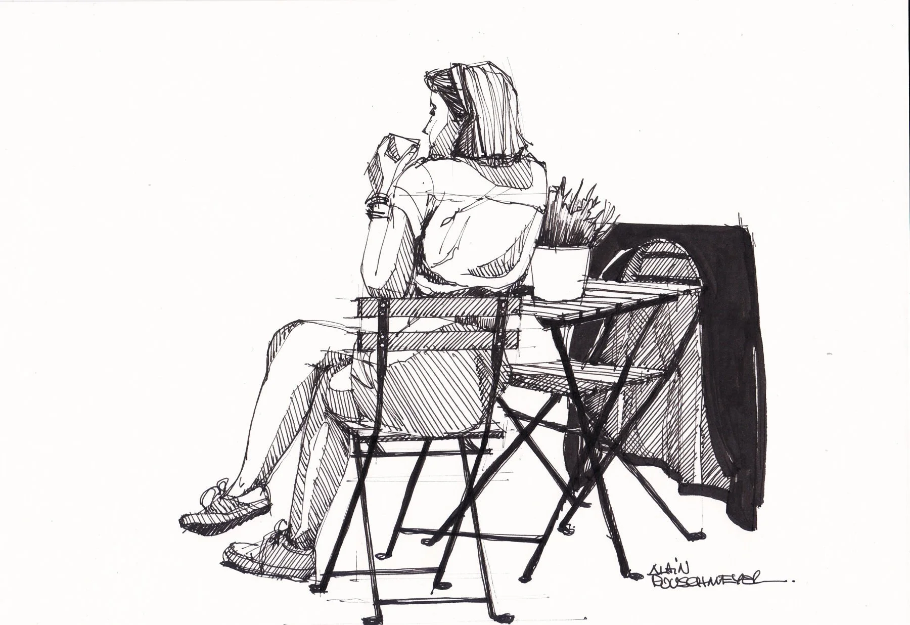 La pause, le croquis