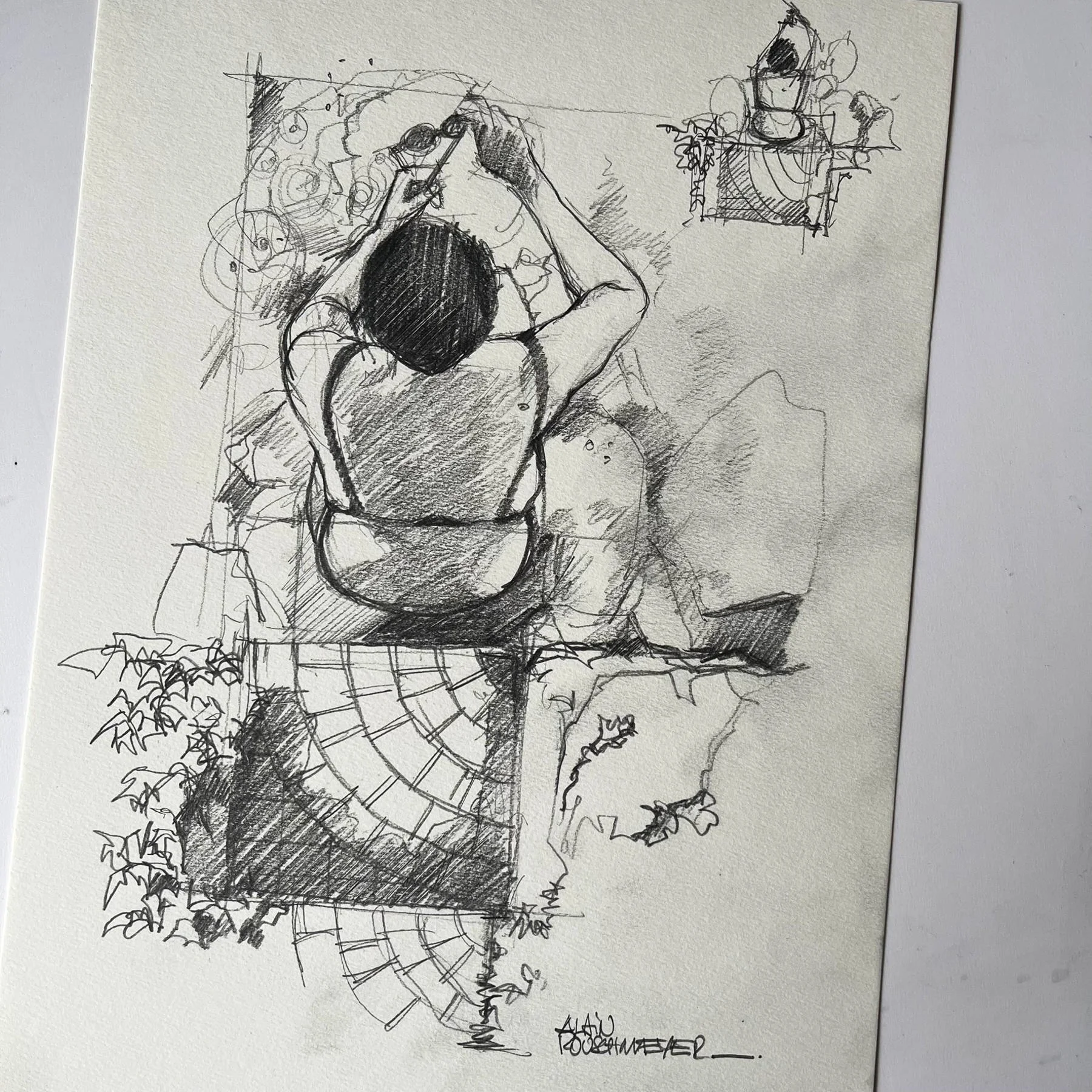 photo du croquis Grain de beauté réalisé à la mine de plomb sur papier 220 gr