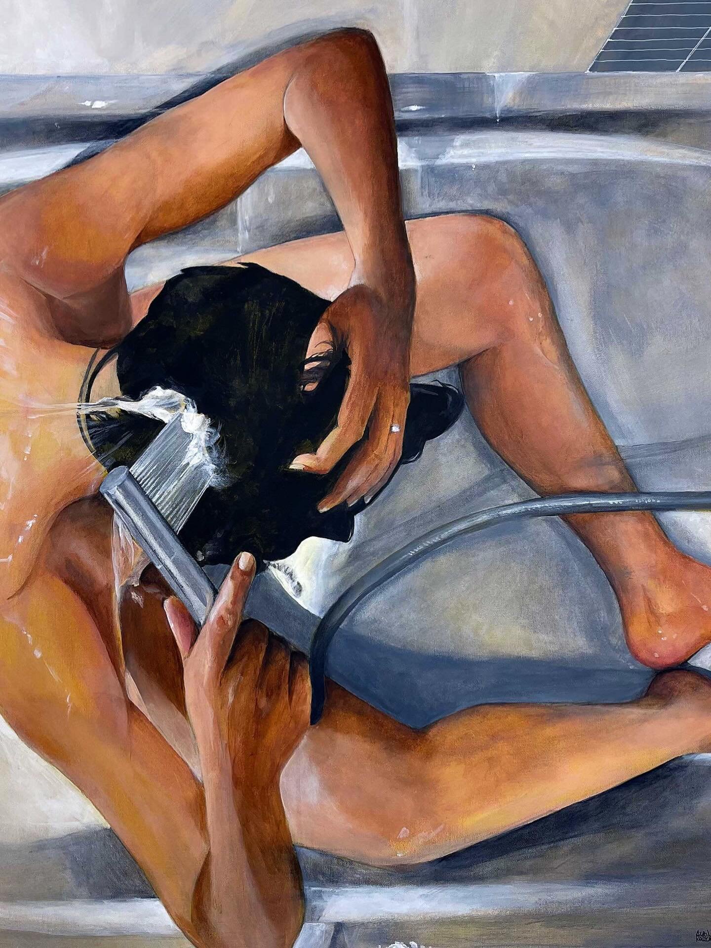 Alain Rouschmeyer - peintre figuratif contemporain - La fille au lever du jour 100 x 100 cm 
#peinturefigurative
#artfiguratif
#alainrouschmeyer
#fineartpainting
#interiordesign