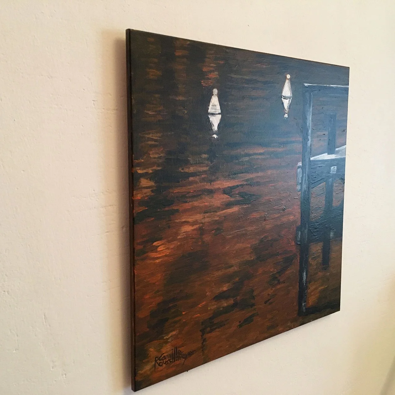 Original and unique work entitled LAC D’ANNECY, RÉFLEXIONS D’AUTOMNE by Camille Rouschmeyer