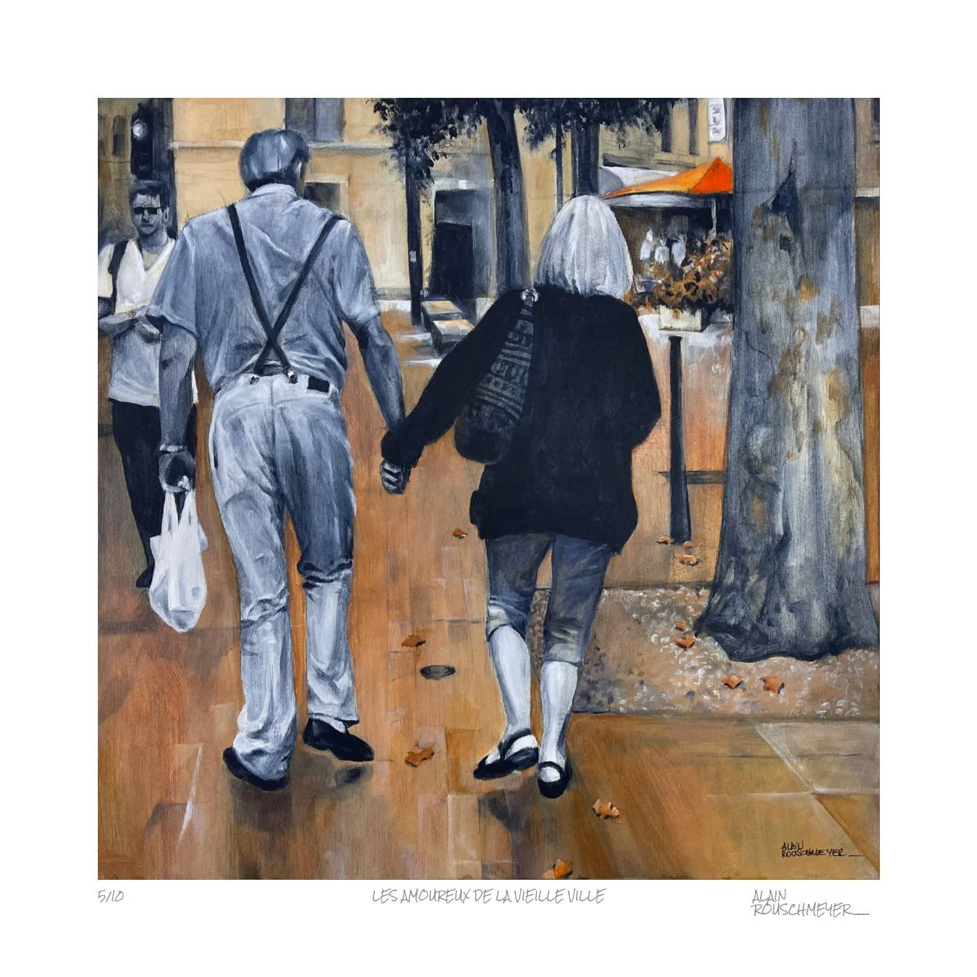 LES AMOUREUX DE LA VIEILLE VILLE Fine Art Print by Alain Rouschmeyer