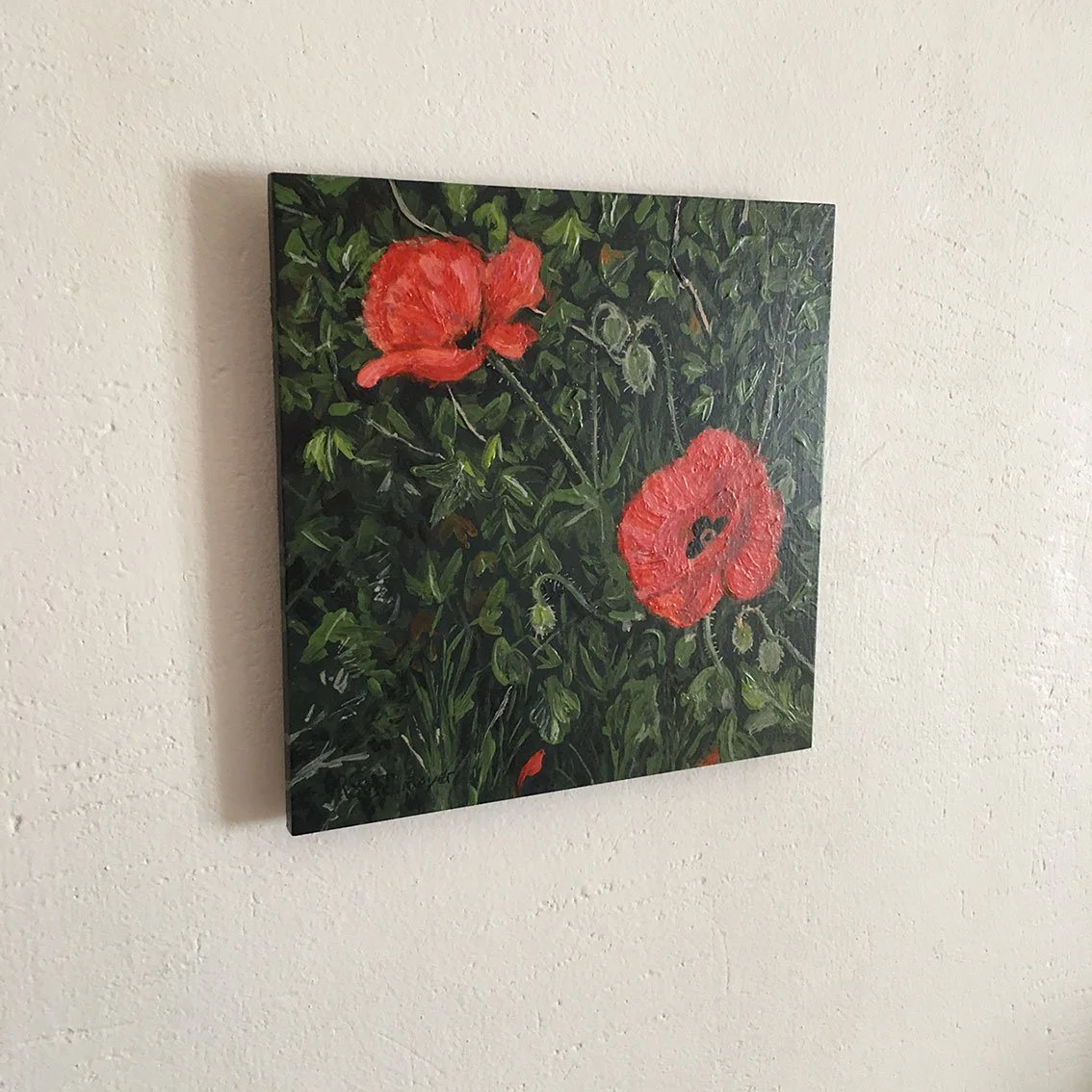 Original and unique artwork entitled LIERRE ET COQUELICOTS by Camille Rouschmeyer