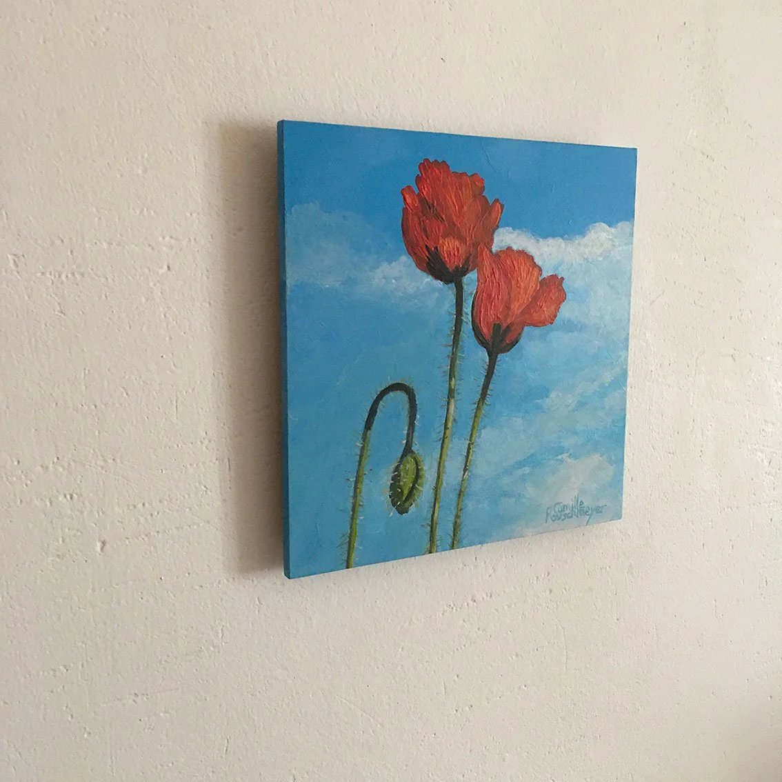 Impressionist artwork TROIS BRINS DE COQUELICOT by Camille Rouschmeyer