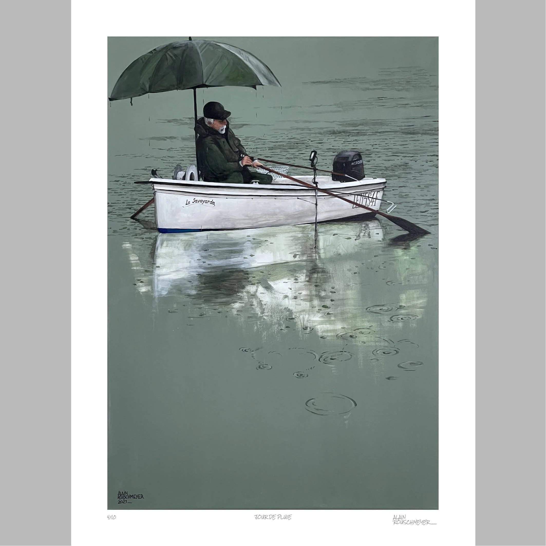 JOUR DE PLUIE oeuvre en tirage d'art série limitée à 10 exemplaires de l'artiste Alain Rouschmeyer