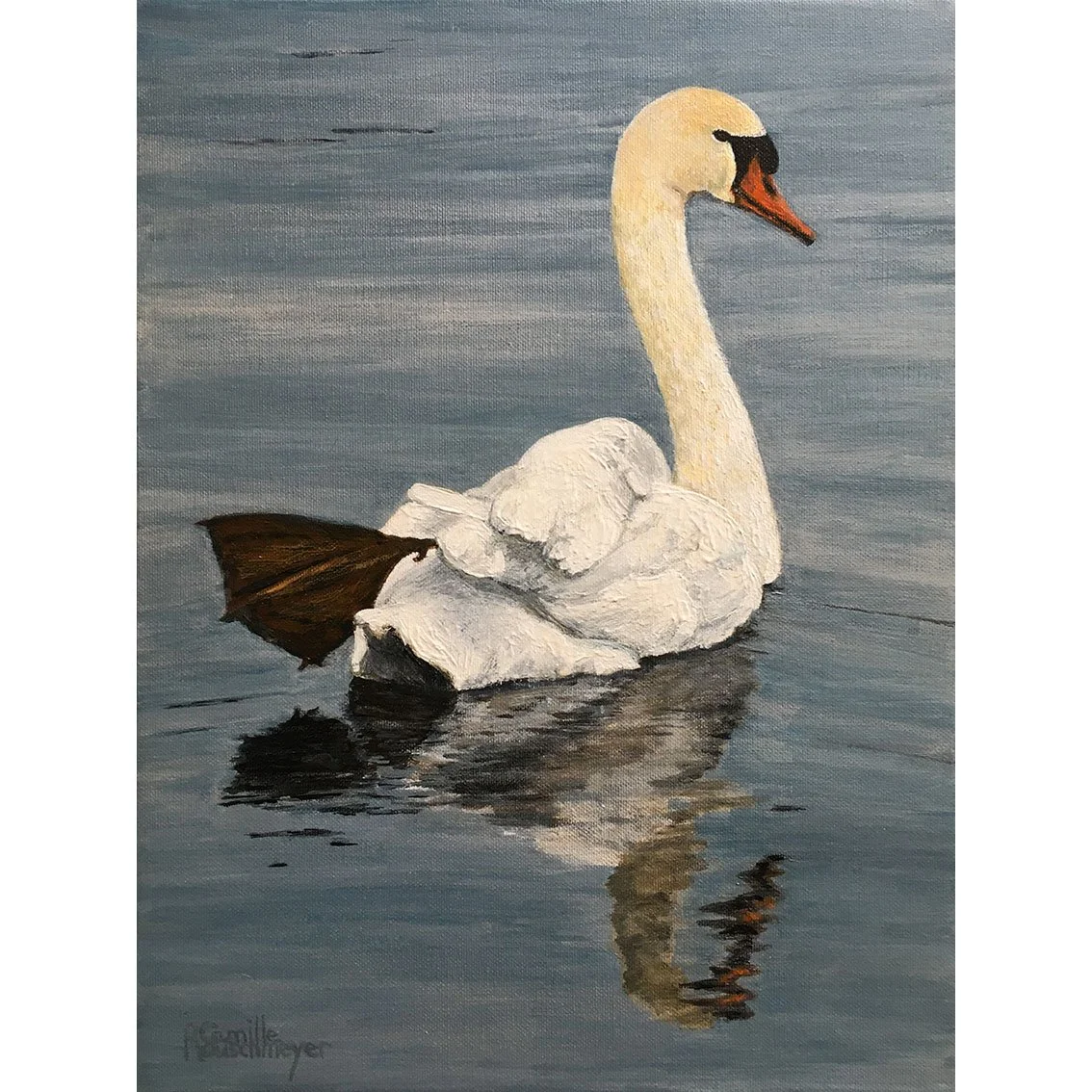 LA DANSE DU CYGNE, painting created by the artist Camille Rouschmeyer