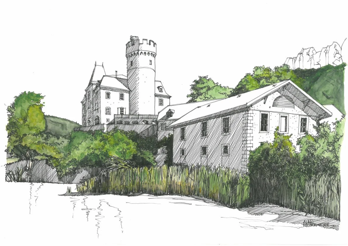 LE CHATEAU DE DUINGT tirage limité sur papier Fine Art - atelier Alain Rouschmeyer