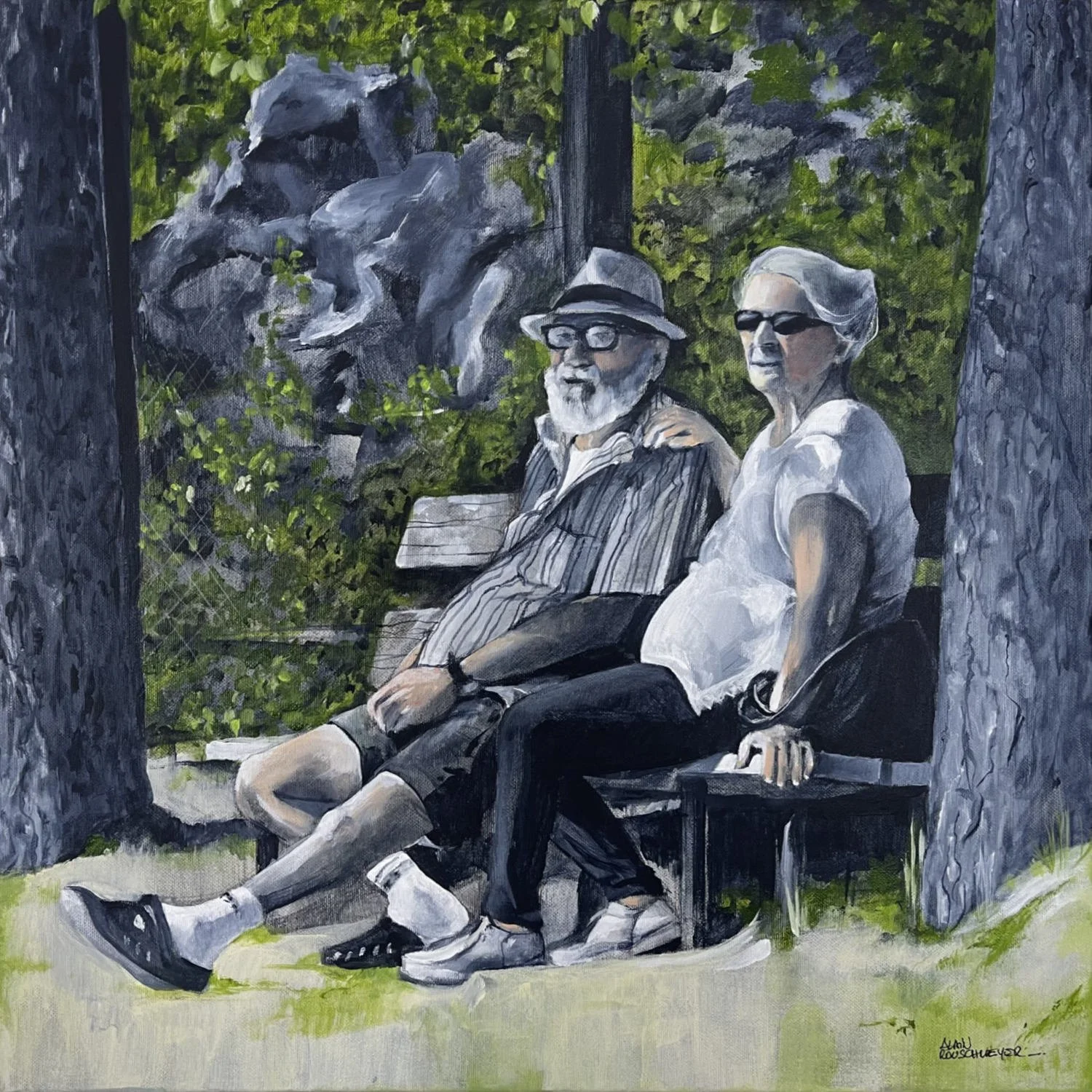 LES AMOUREUX DU PARC - tirage collector 30 x 30 cm