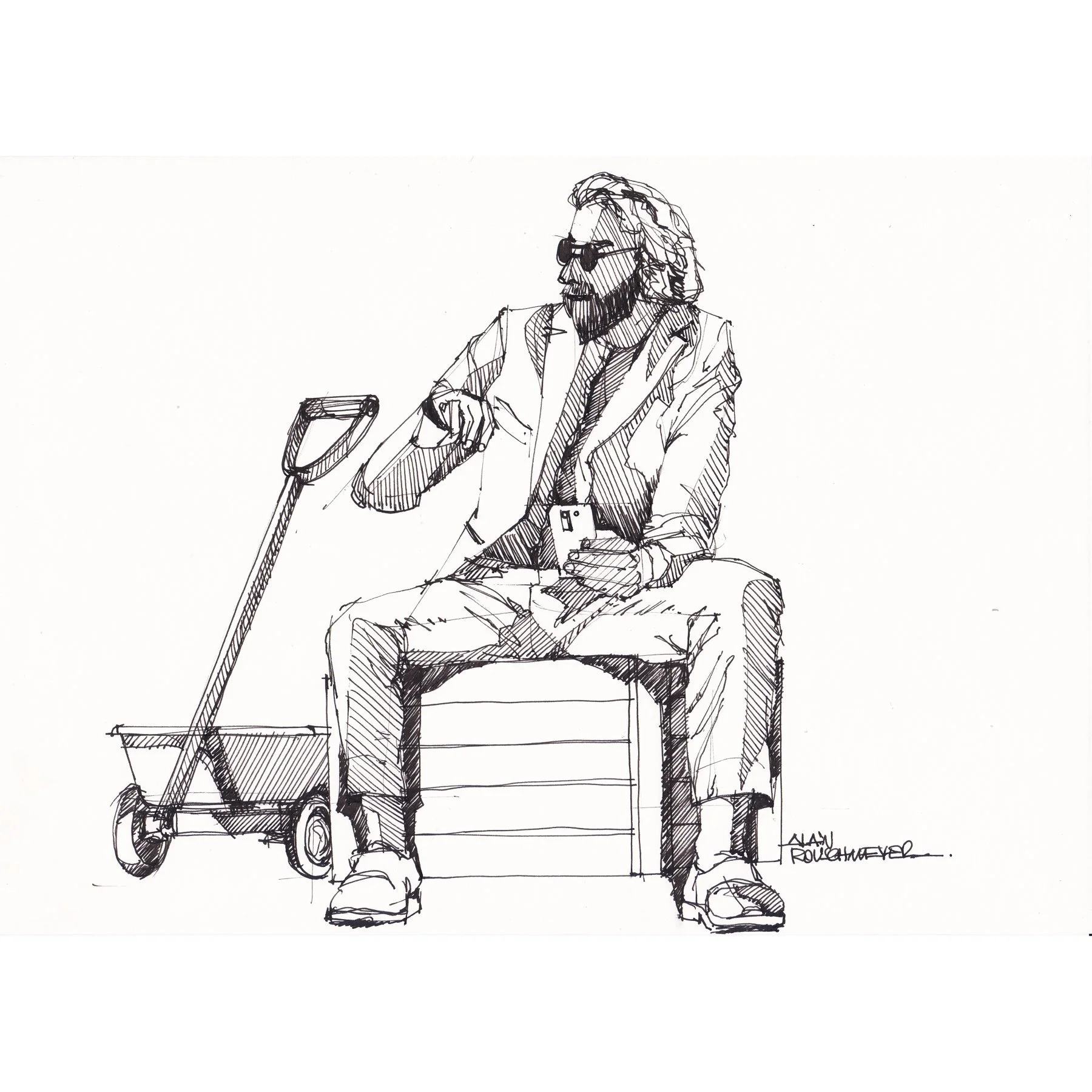 Le petit gaulois le croquis initial de l'oeuvre figurative sur toile Paréidolie de Alain Rouschmeyer