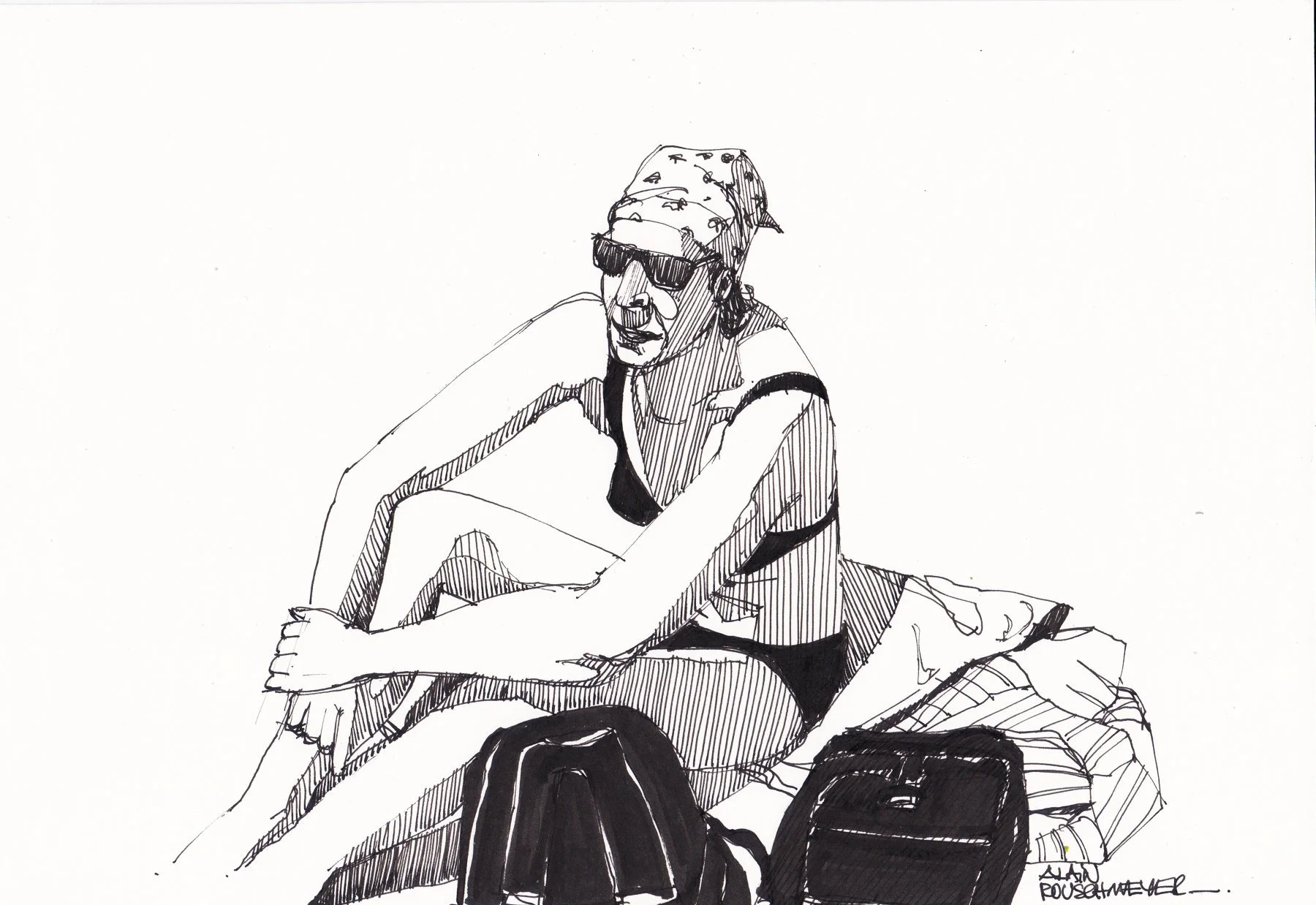 Bain de soleil, le croquis