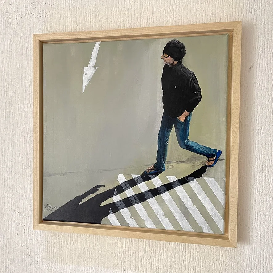 Intersaison - oeuvre encadrée en caisse américaine bois clair - une oeuvre de l'artiste Alain Rouschmeyer