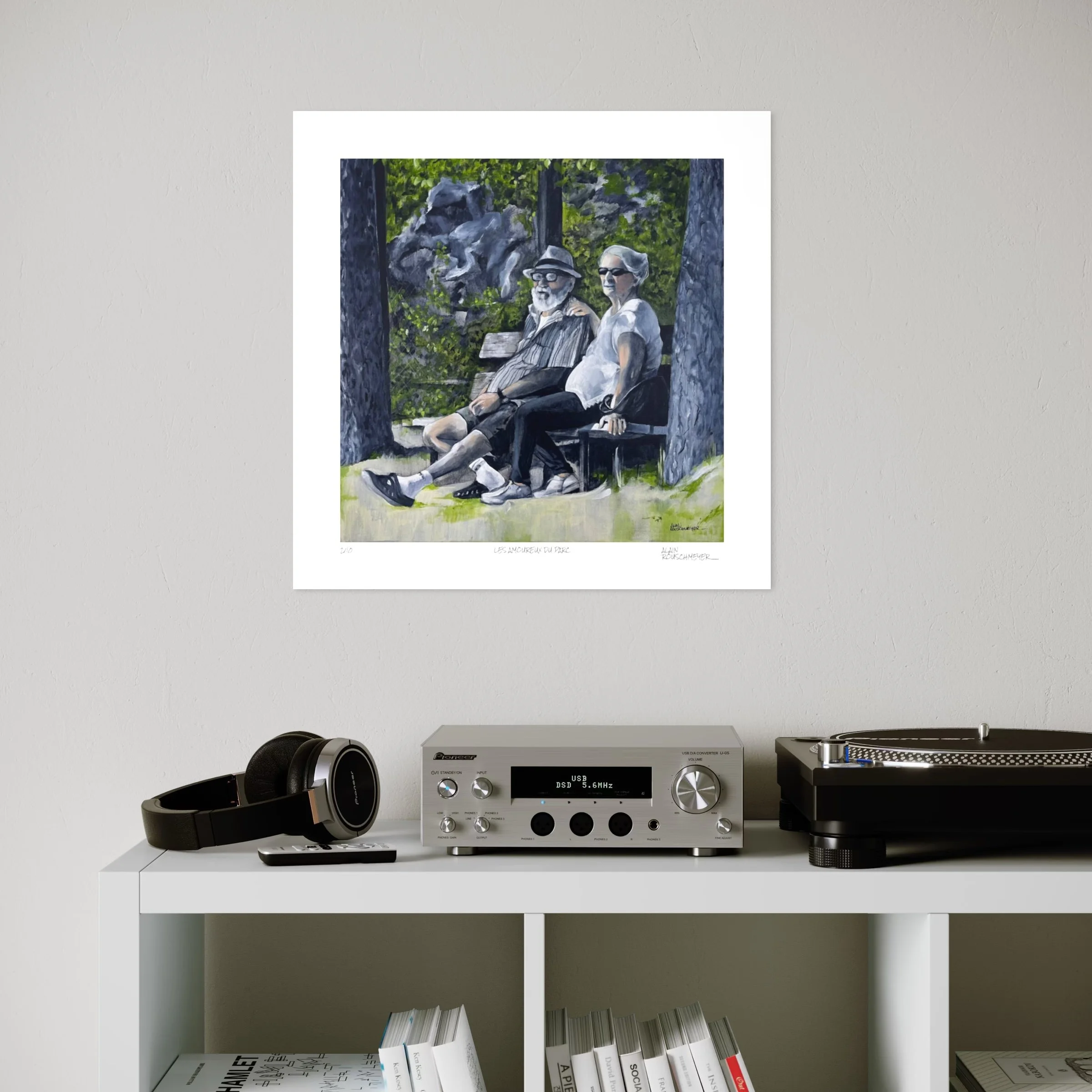 LES AMOUREUX DU PARC tirage d'art série limitée numérotée et signée de l'artiste figuratif Alain Rouschmeyer