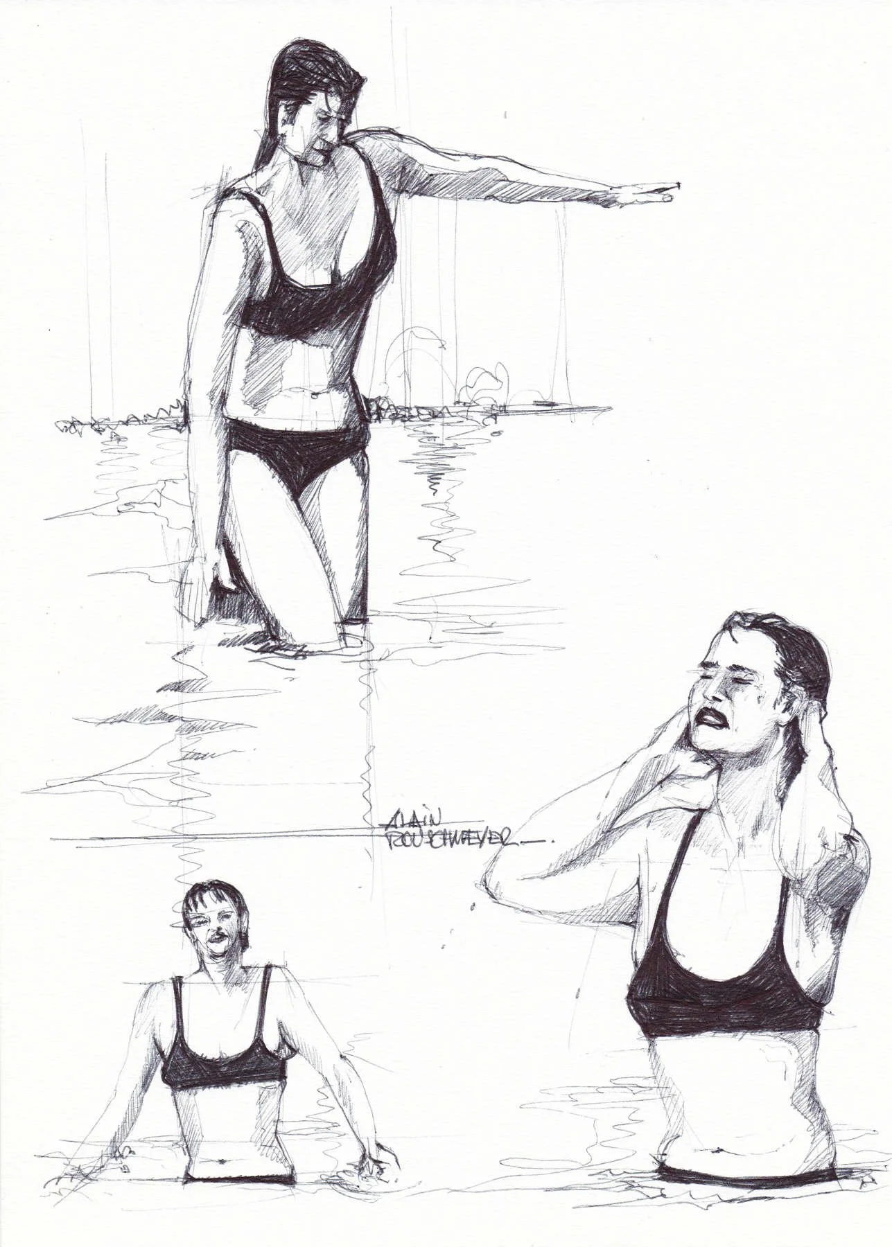 La cascade, le croquis