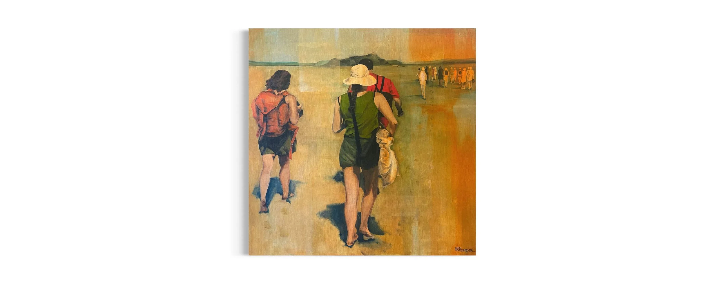Artiste peintre figuratif contemporain Alain Rouschmeyer présente ici "La grande traversée 2" - 80 x 80 cm
