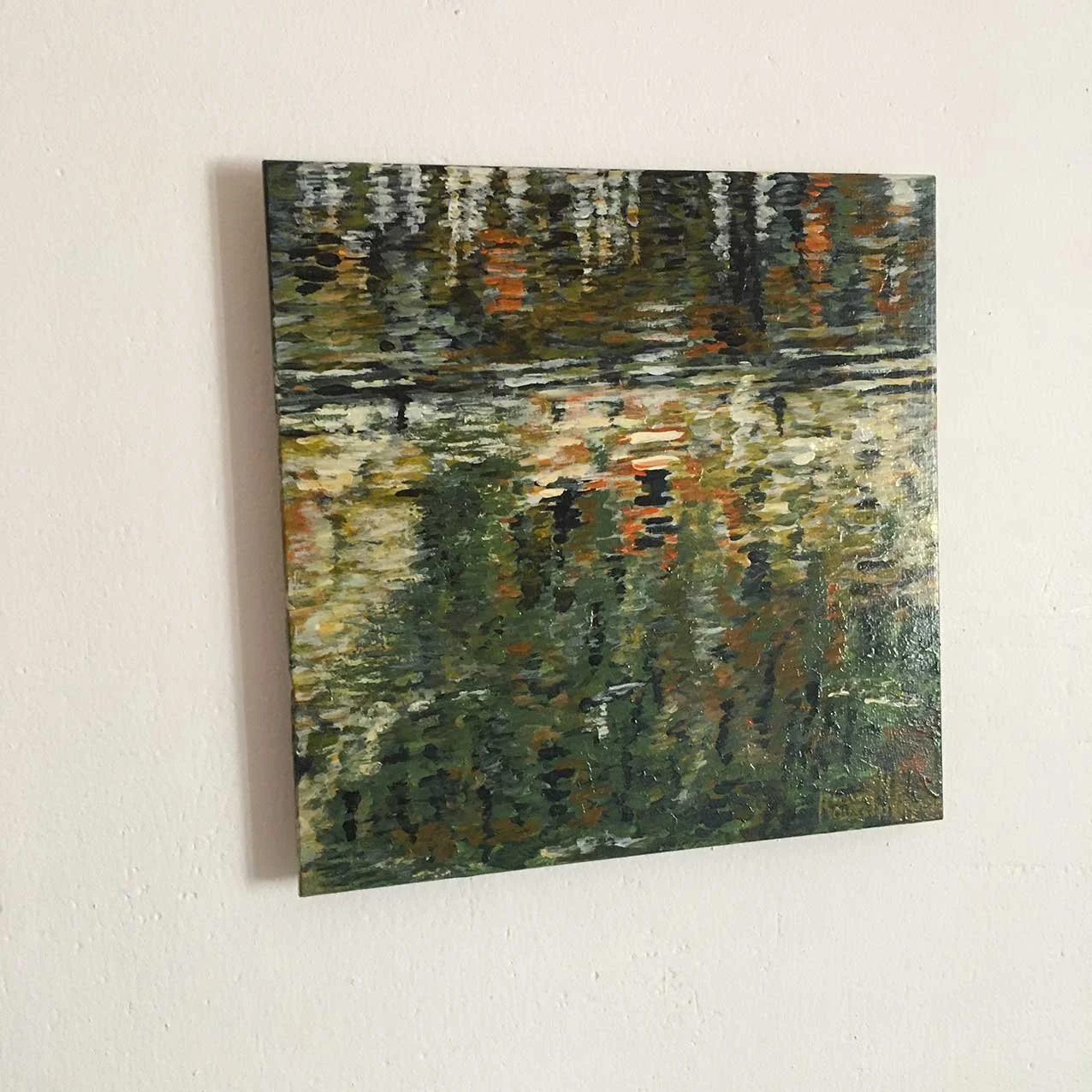 Original and unique work entitled LAC D’ANNECY, REFLETS MOUVANTS by Camille Rouschmeyer