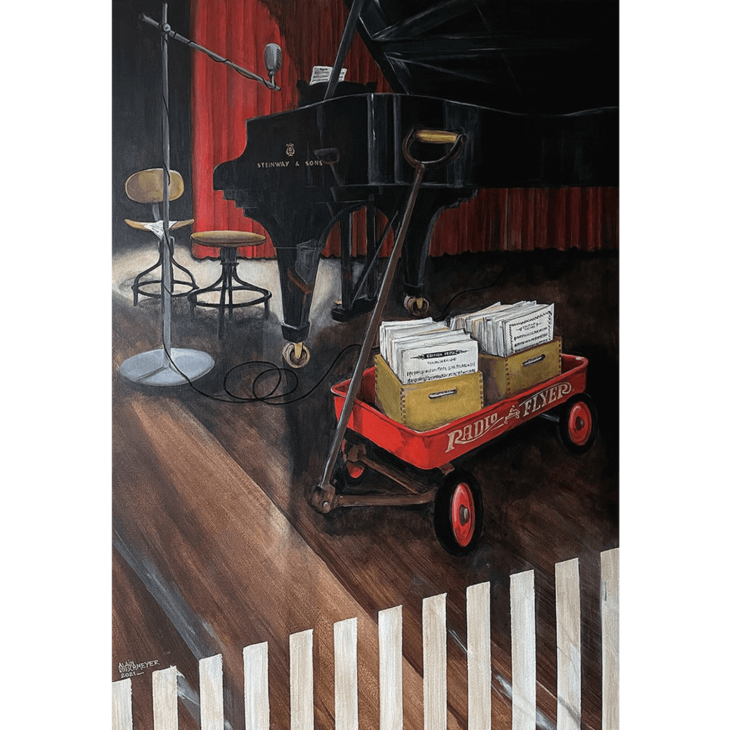 "Rehearsal about to begin" - Radio Flyer a artwork from Alain Rouschmeyer