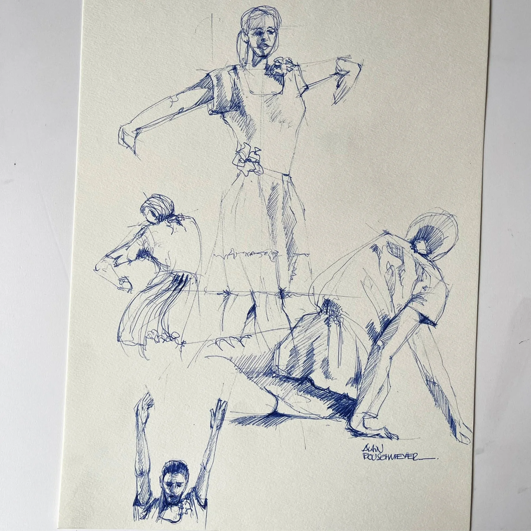 photo d'un croquis de posture de danse contemporaine - Alain Rouschmeyer