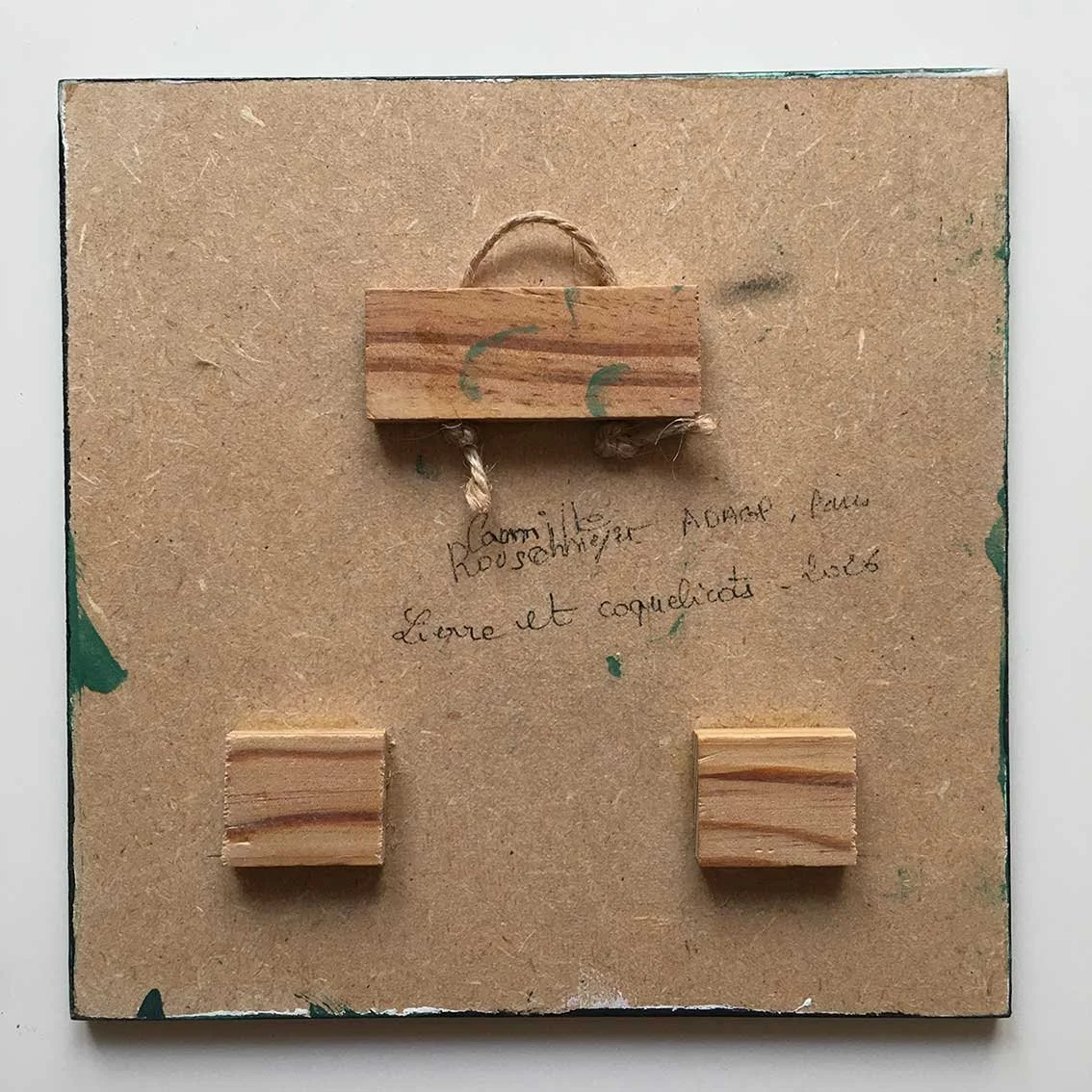 Back of the artwork LIERRE ET COQUELICOTS by Camille Rouschmeyer