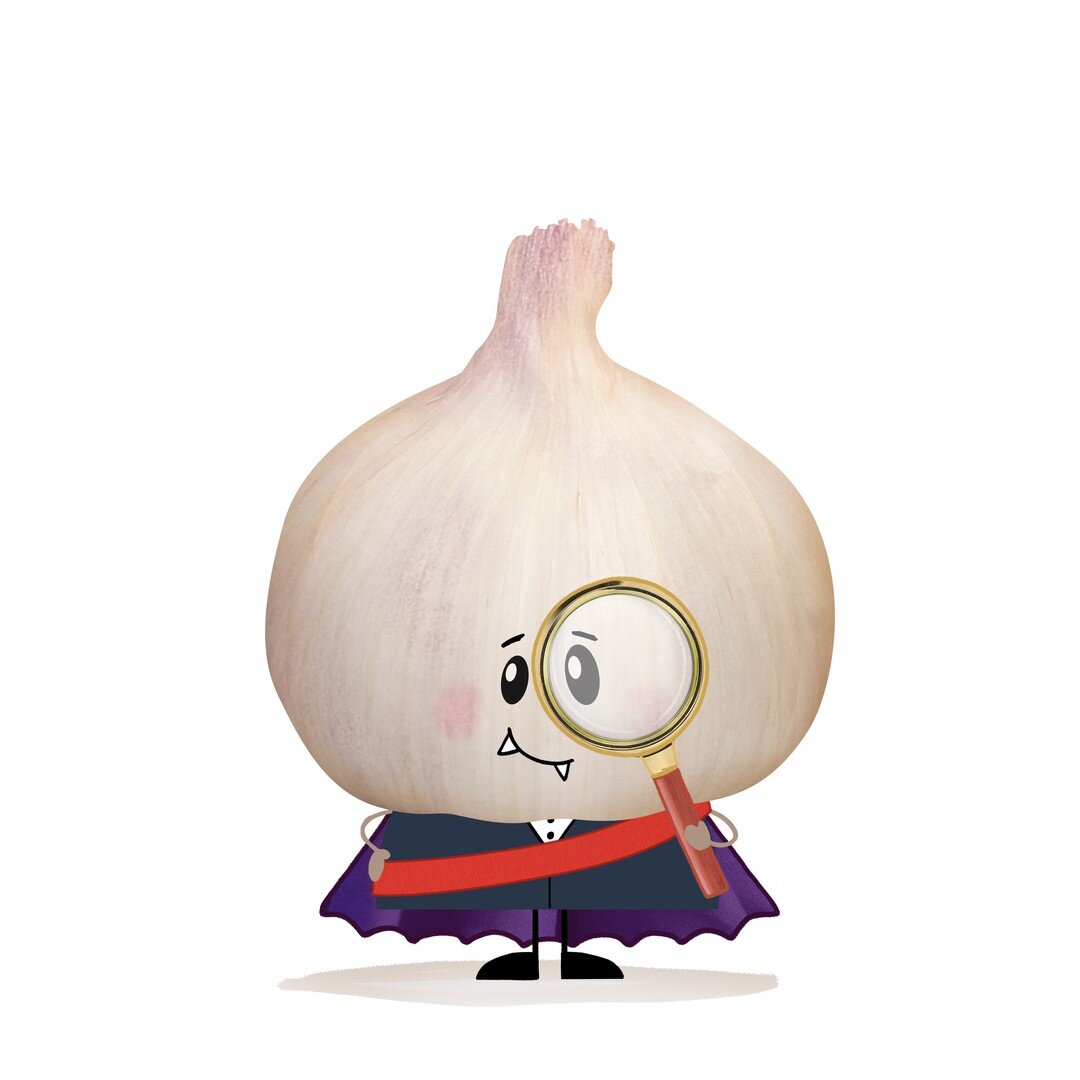 Please meet Baron von Garlic, making a special appearance #spooktober #garlic #childrensbookillustration