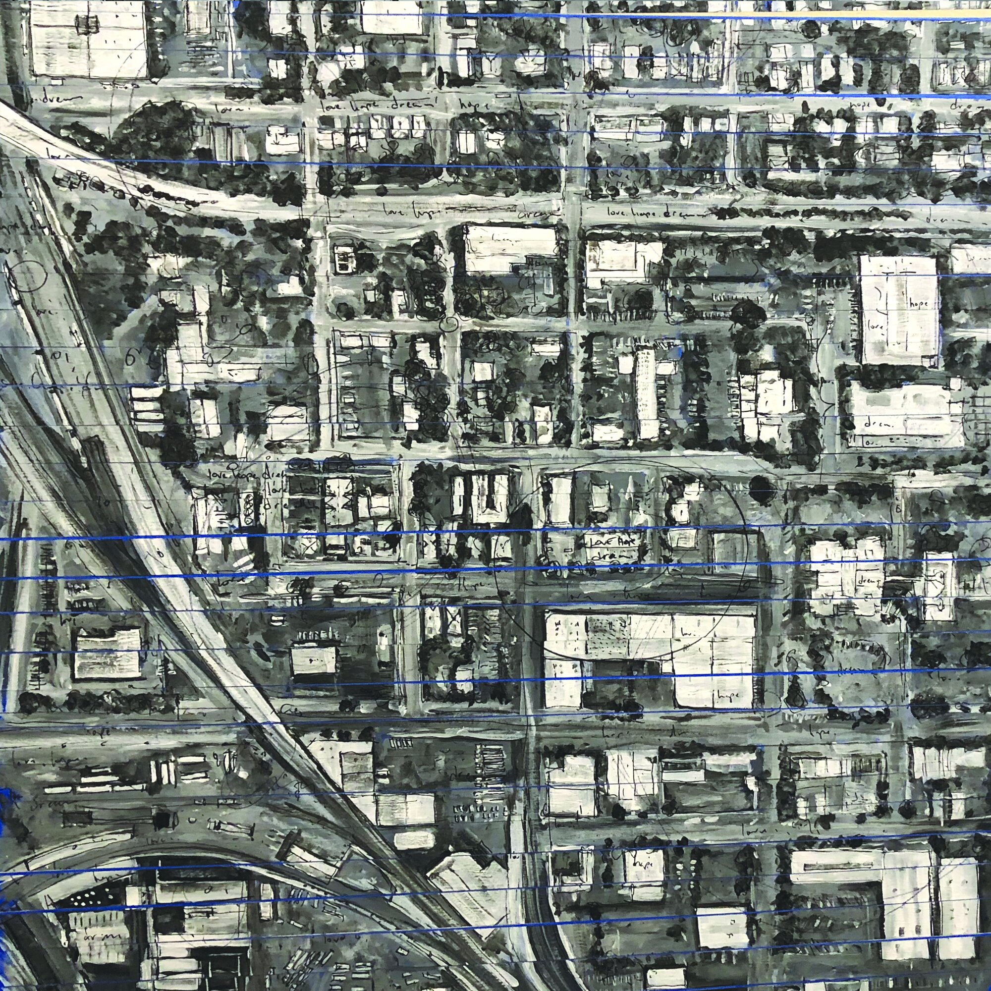Vancouver, WA - acrylic on tape. 48"x48" scale: NTS