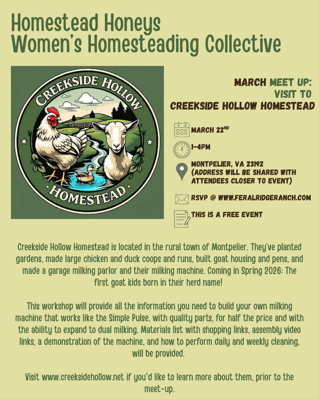 Homestead Honeys: March Meet-Up