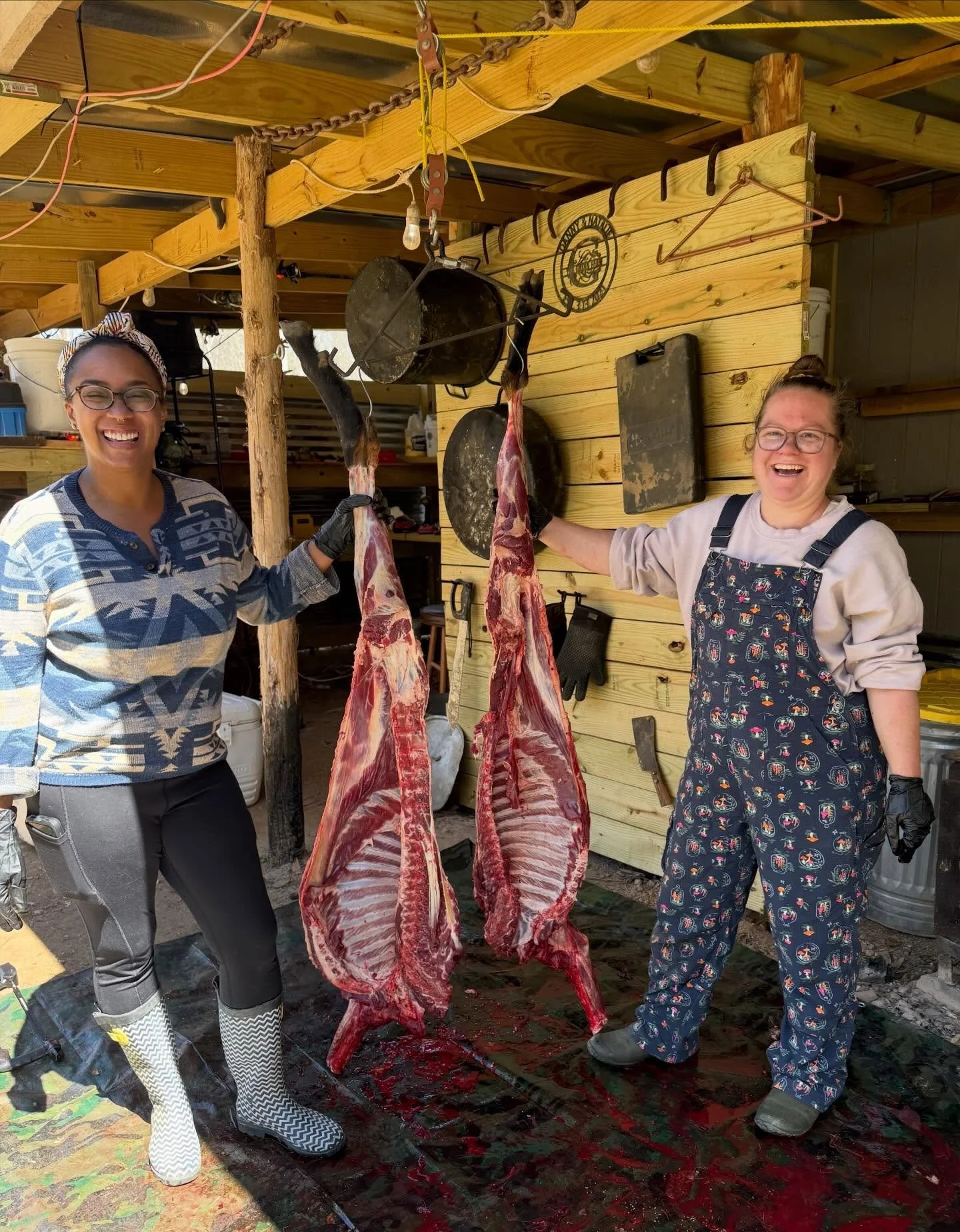 So very proud of these two. They&rsquo;ve attended multiple processing classes and today they took on a whole goat. Not an easy task. 

They each went home with a full cooler and hopefully feeling so capable, knowing they did something many will neve