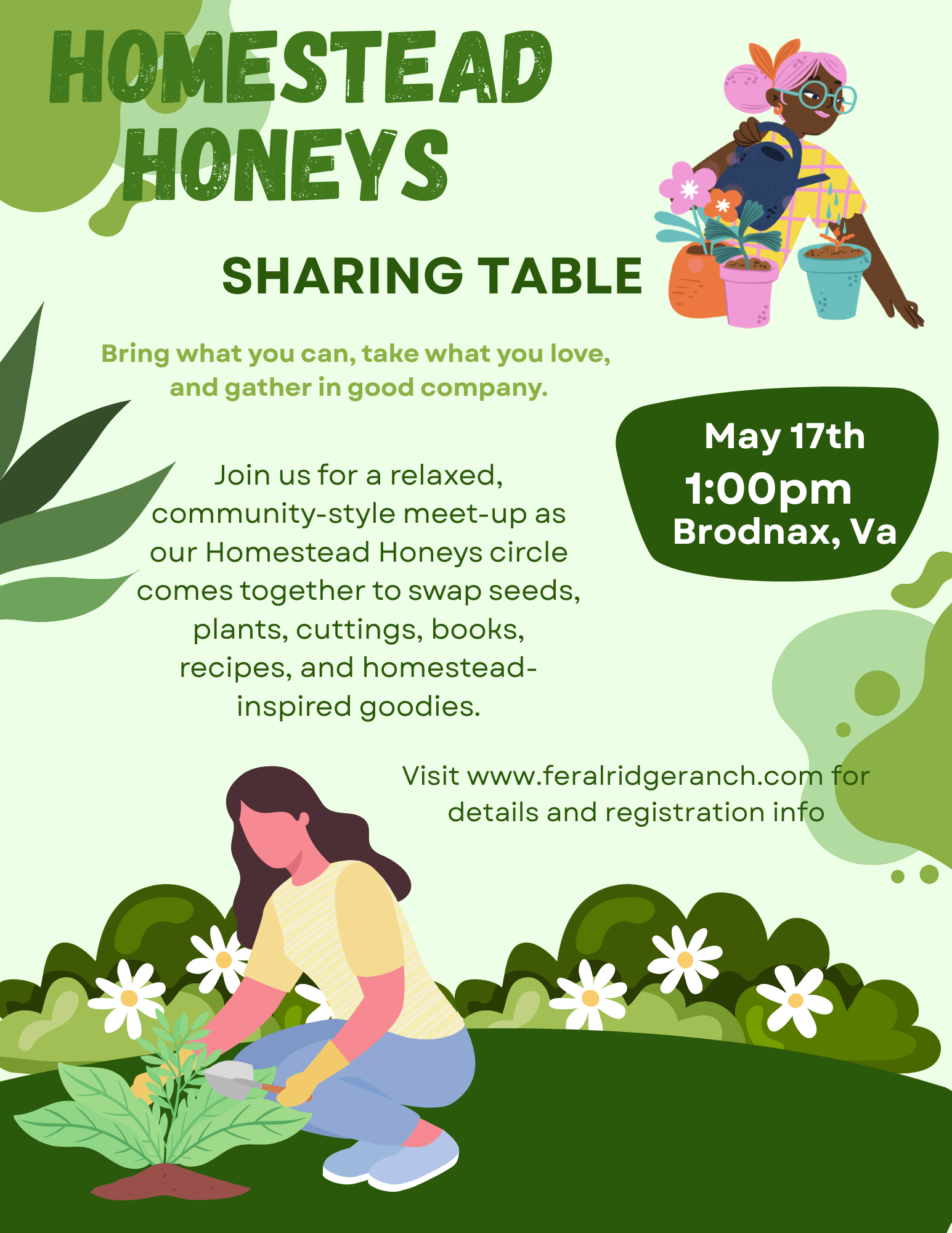Homestead Honeys Spring Sharing Table