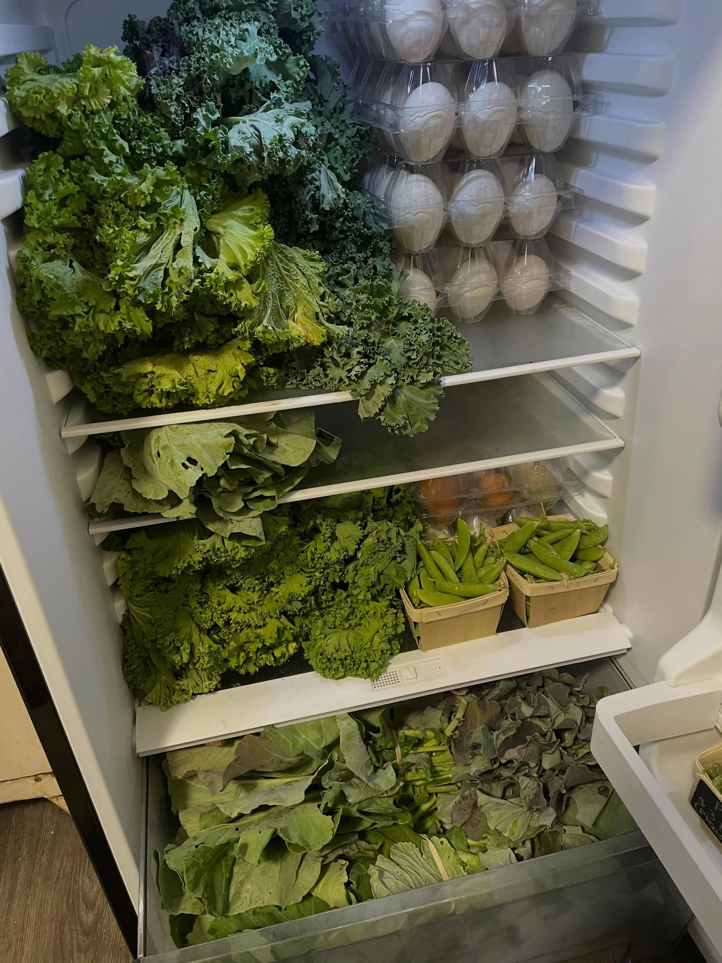 Just your May reminder that this is what&rsquo;s locally in season right now. Green stuff, leafy stuff, and root vegetables. Don&rsquo;t be up there asking for tomatoes and watermelons in May. It&rsquo;s not time yet! Eat an omelette with some kale i