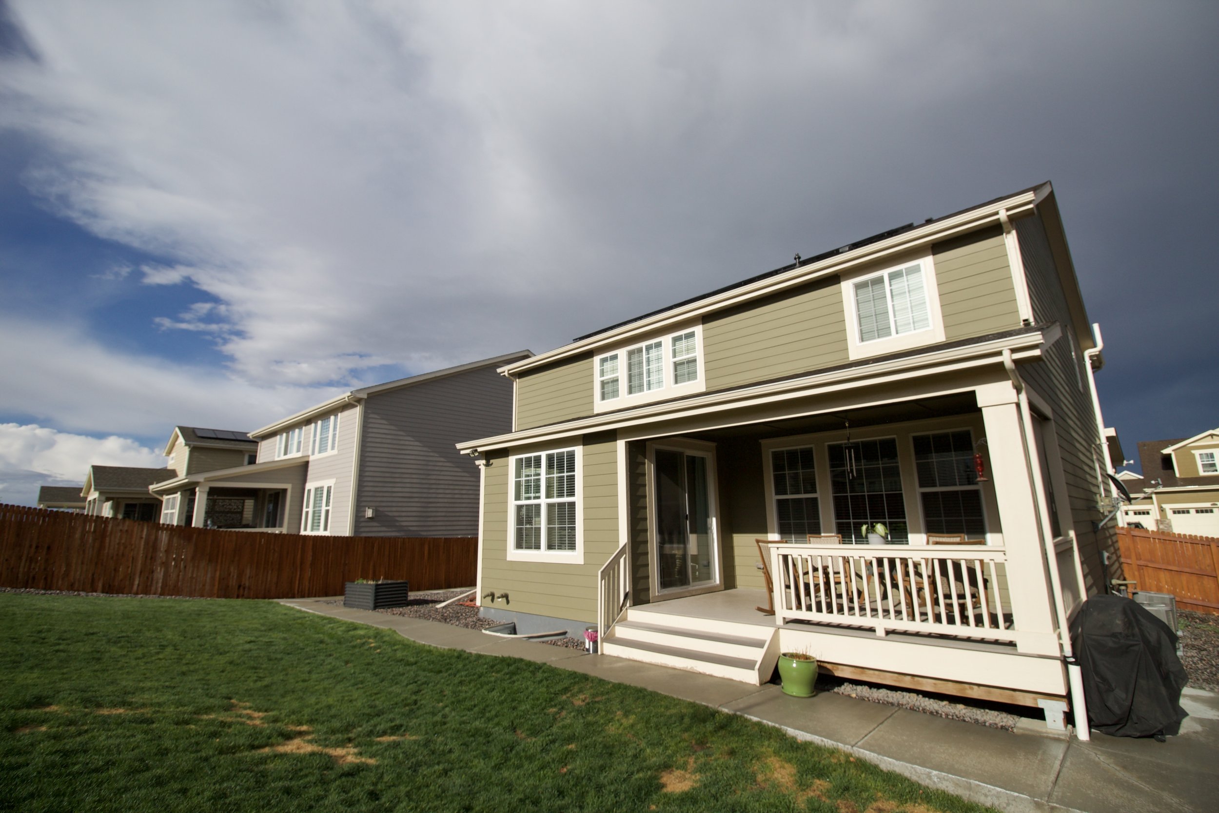Back porch and back of house.