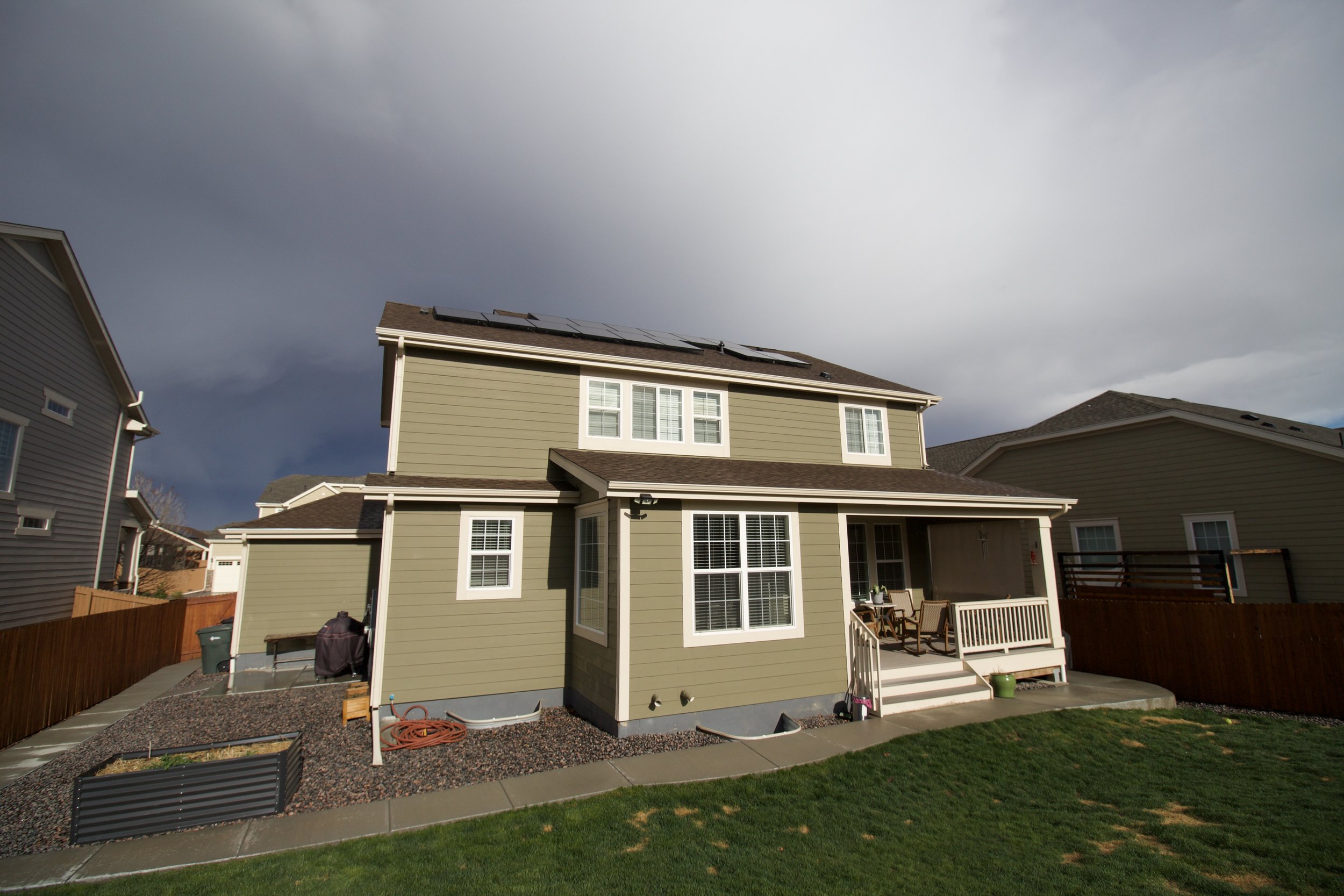 Back of house from NW corner of yard