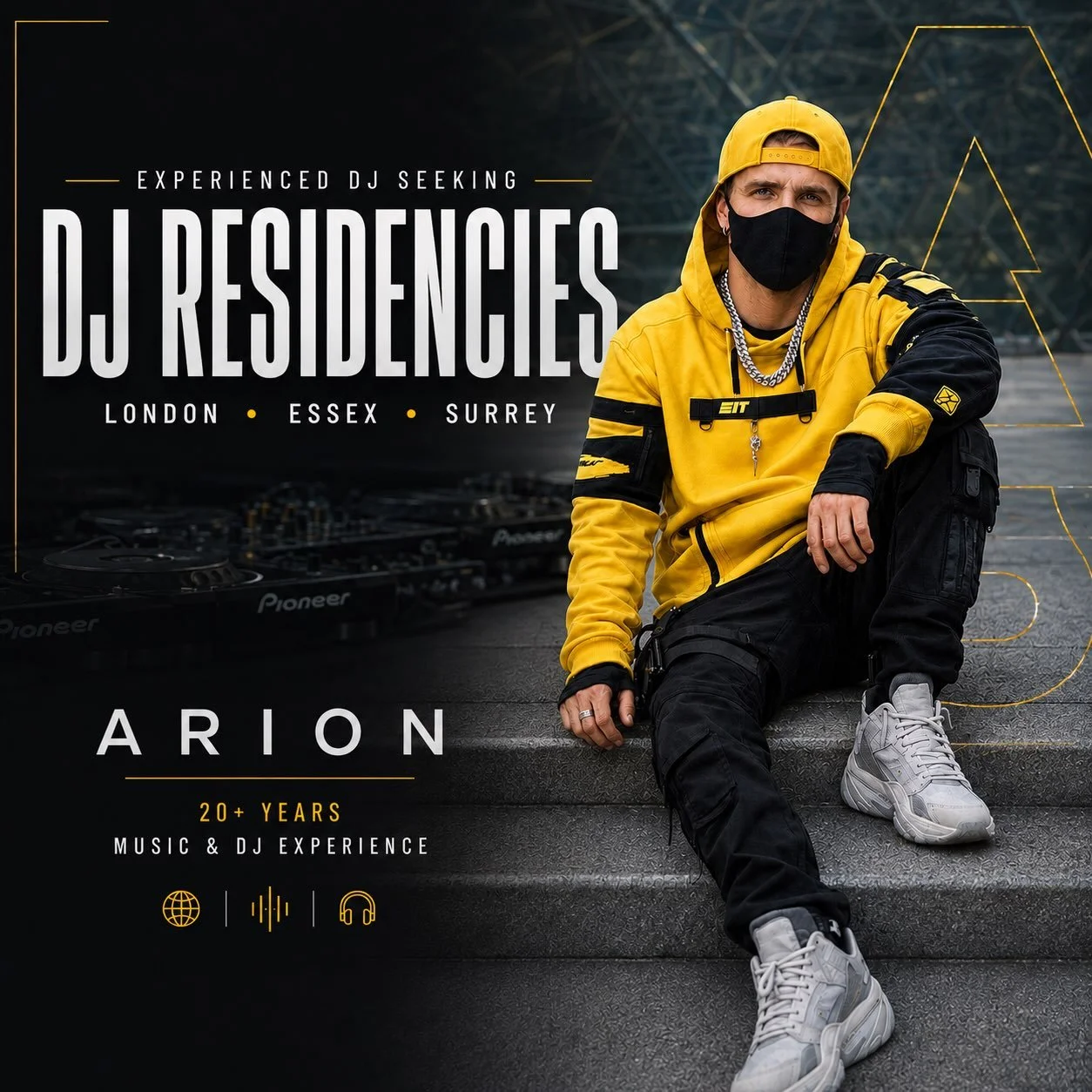 🎧 EXPERIENCED DJ SEEKING NEW RESIDENCIES

📍 LONDON &bull; ESSEX &bull; SURREY

I&rsquo;m currently looking for new DJ residencies and regular bookings across London, Essex and Surrey.

I bring over 20 years of experience across music, DJing, nightl