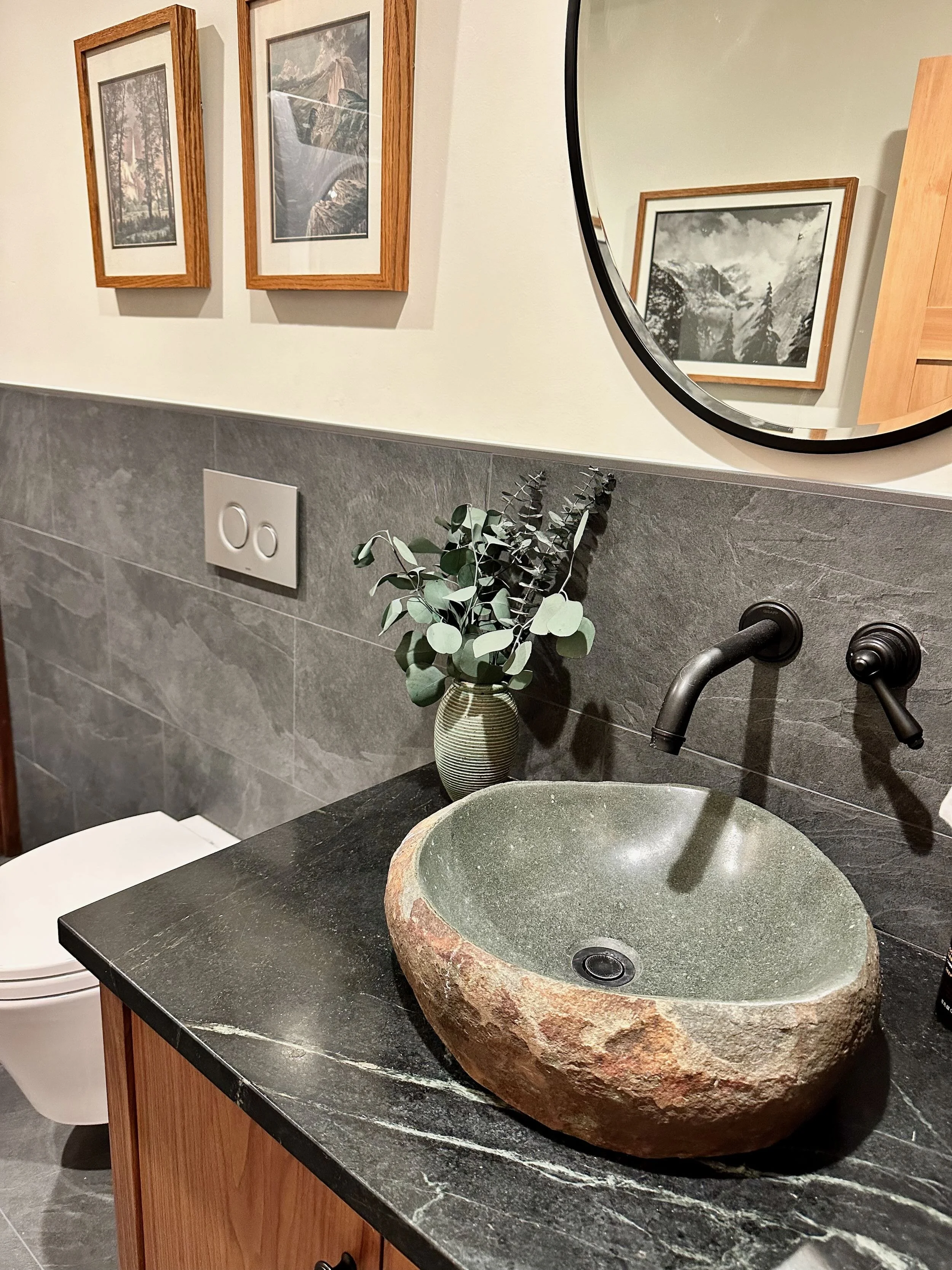 Vanity and Tile Wainscot