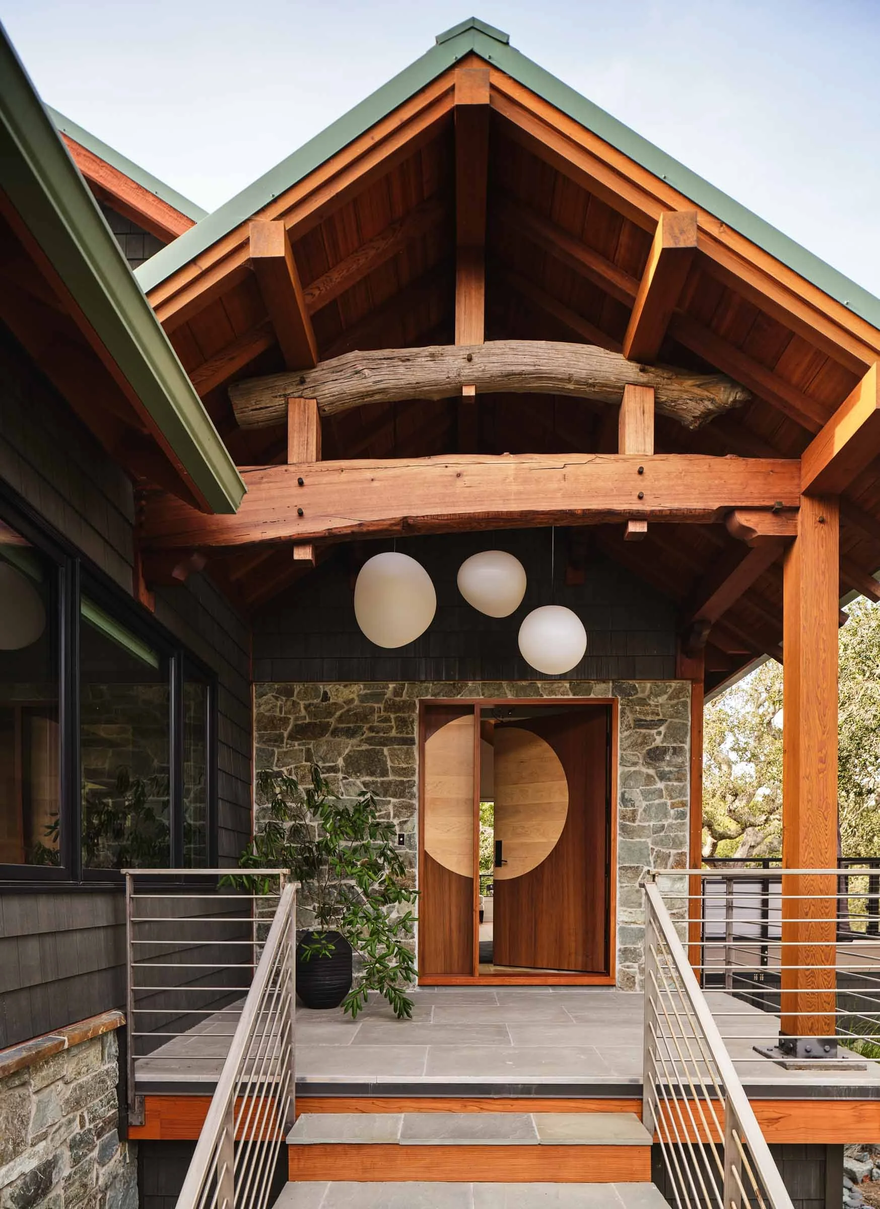 Wabi Sabi Front Entrance - Driftwood from Local Beaches and Reclaimed Redwood