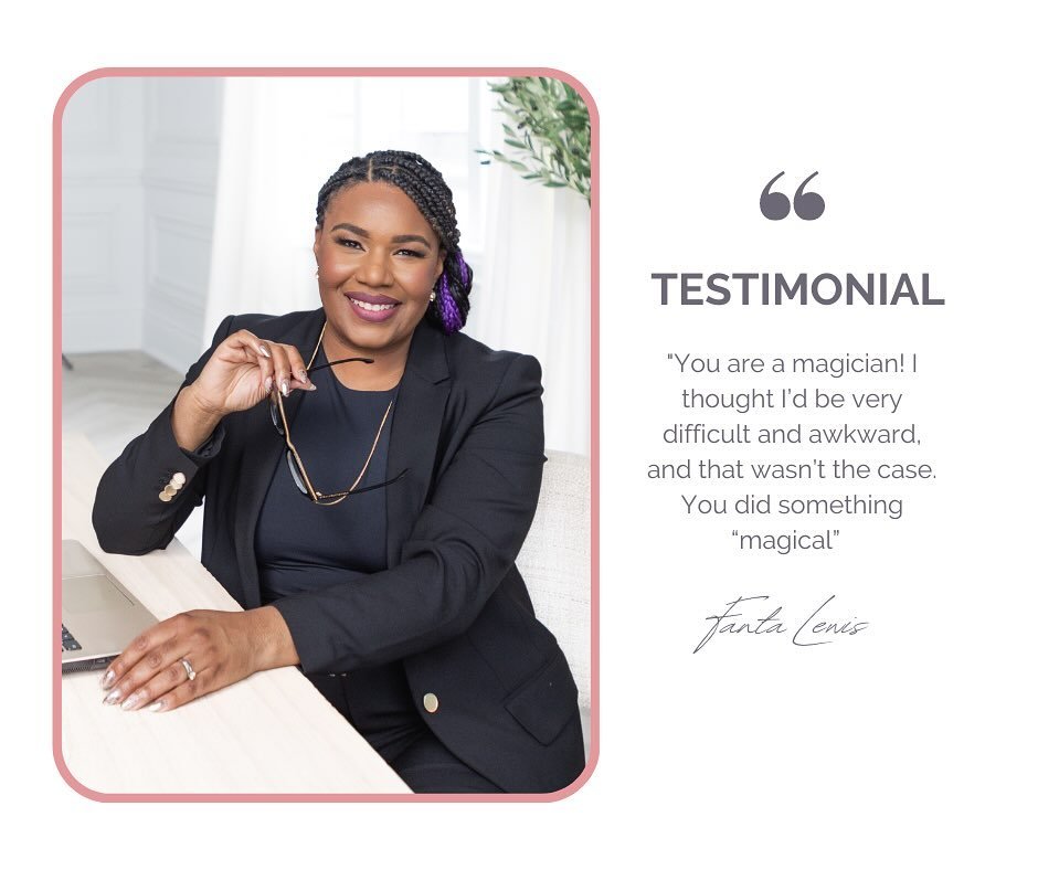 ☺️☺️😉

Thanks to my client, Fanta Lewis, an amazing Life coach for such kind words.🙏🏾