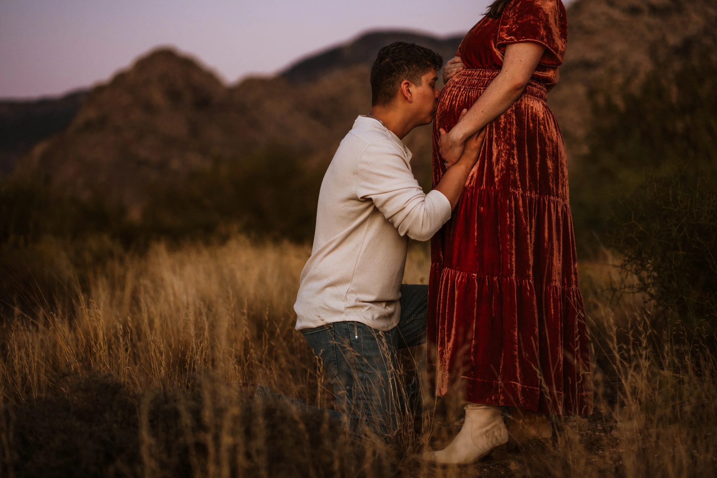 Taylor, Dom & Matteo | Catalina Mountains Maternity Portrait Session