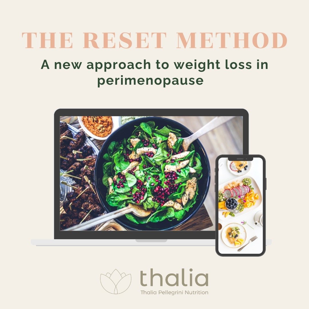 Brand new and just 5 spaces remaining. 💥

The Reset Method is my new program. I designed it for time-poor perimenopausal women who want to know how to lose weight but feel stuck. And I'm offering it with 50% off. 

We start June 1st.

This is a nois