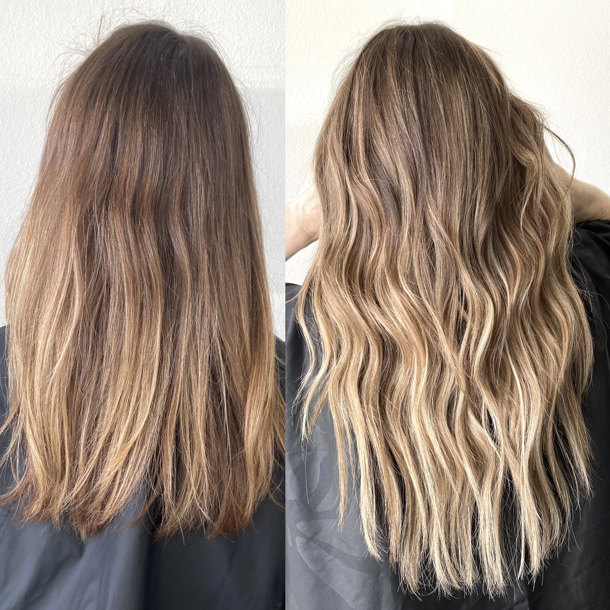 Hair extension hand tied weft sew in extensions Ventura California hair salon