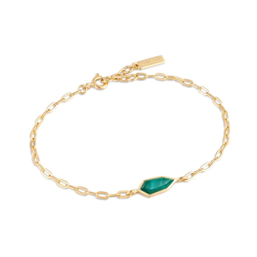 Malachite Emblem Chain Bracelet