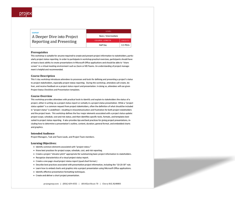 PM_TRAINING: A Deeper Dive into Project Reporting and Presenting ...