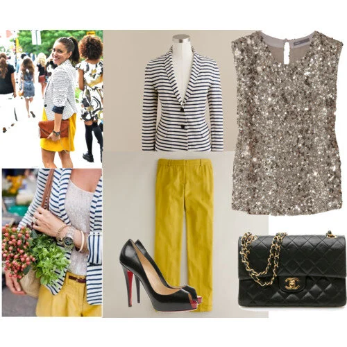 Yellow, Stripes, & Sequins