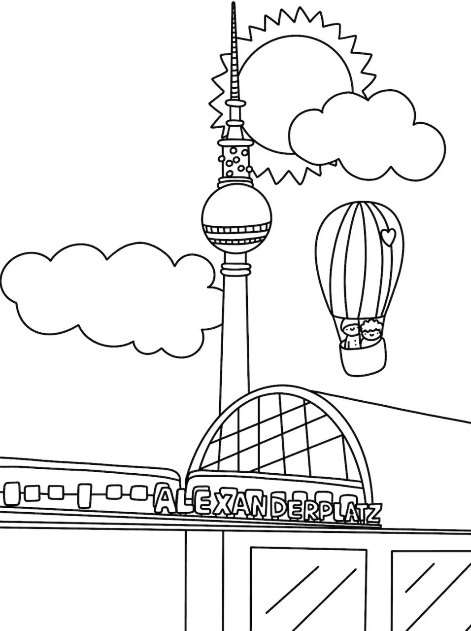 B wie Berlin ABC Malbuch mit Poster – 30 Ausmalbilder und A2-Poster für Kinder ab 2 Jahren, bei Cleo&Caesar Kids Concept Store