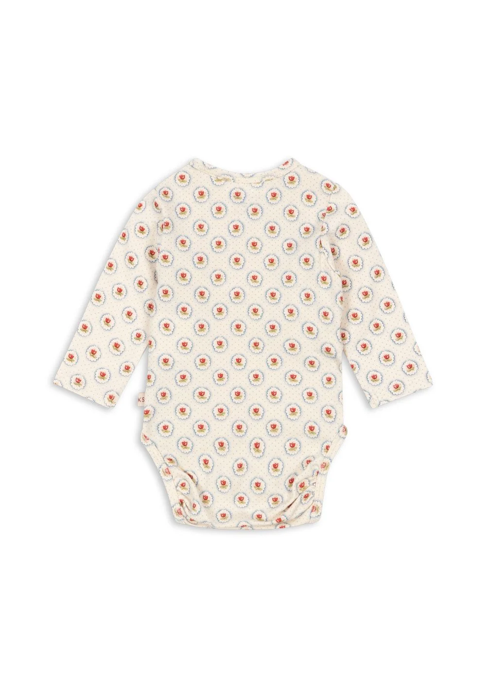 Wickelbody für Neugeborene aus Bio-Baumwolle mit zartem Blumenprint Mirage und seitlichen Druckknöpfen im Concept Store Cleo&Caesar