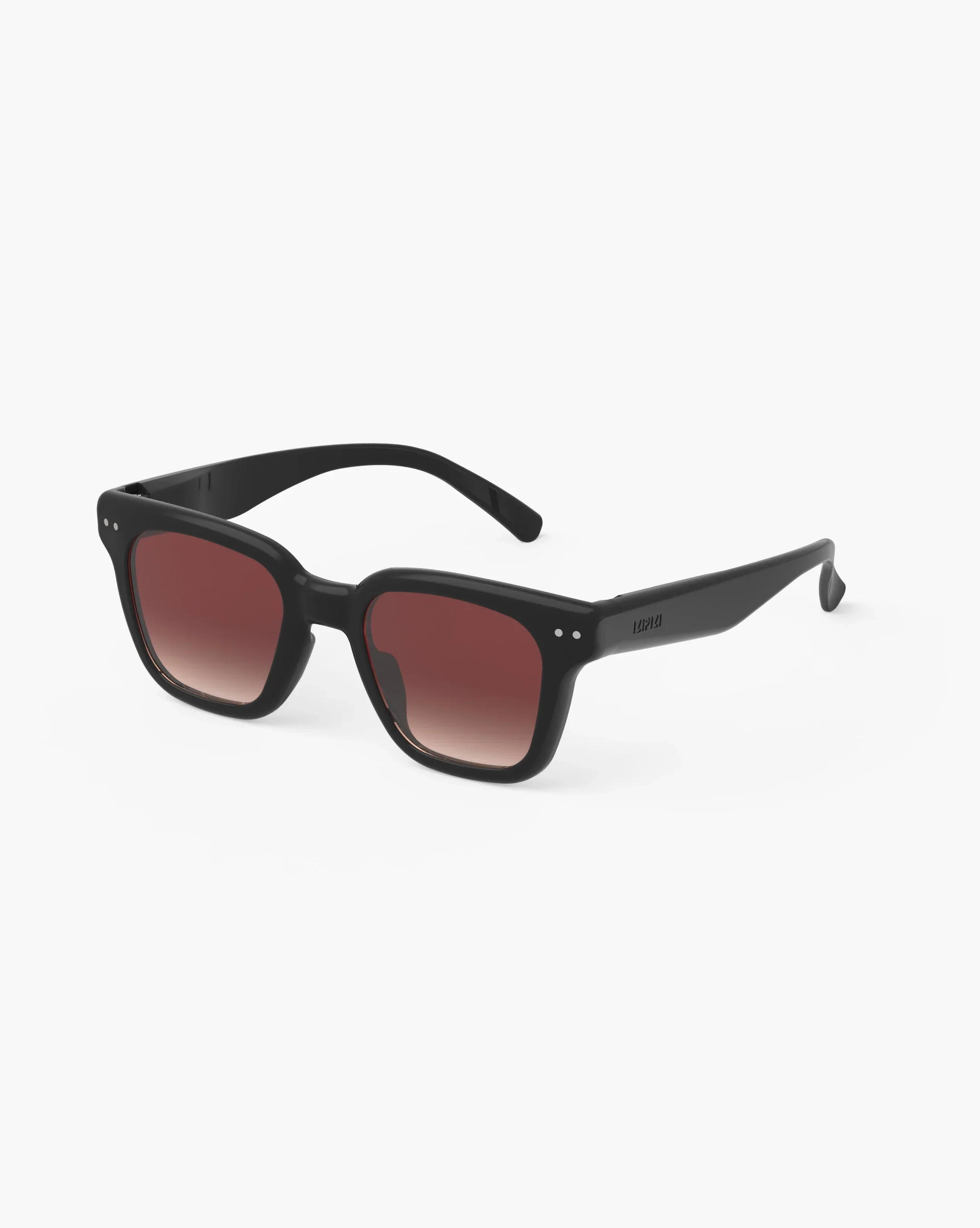 Izipizi Sonnenbrille ROAD Black – oversized eckige Fassung in Schwarz mit Soft Touch-Finish, graue Gläser, Unisex, bei Cleo&Caesar Kids Concept Store
